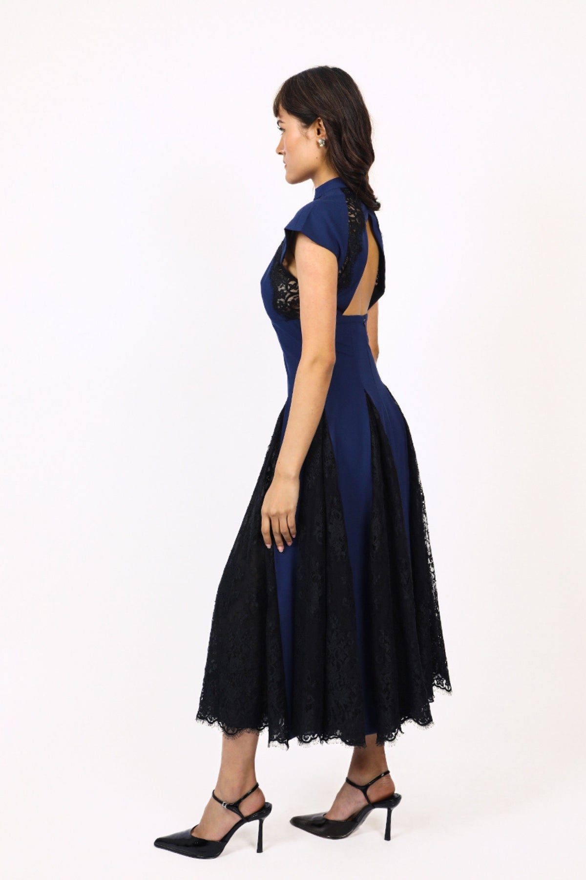 Lace Godet Dress
