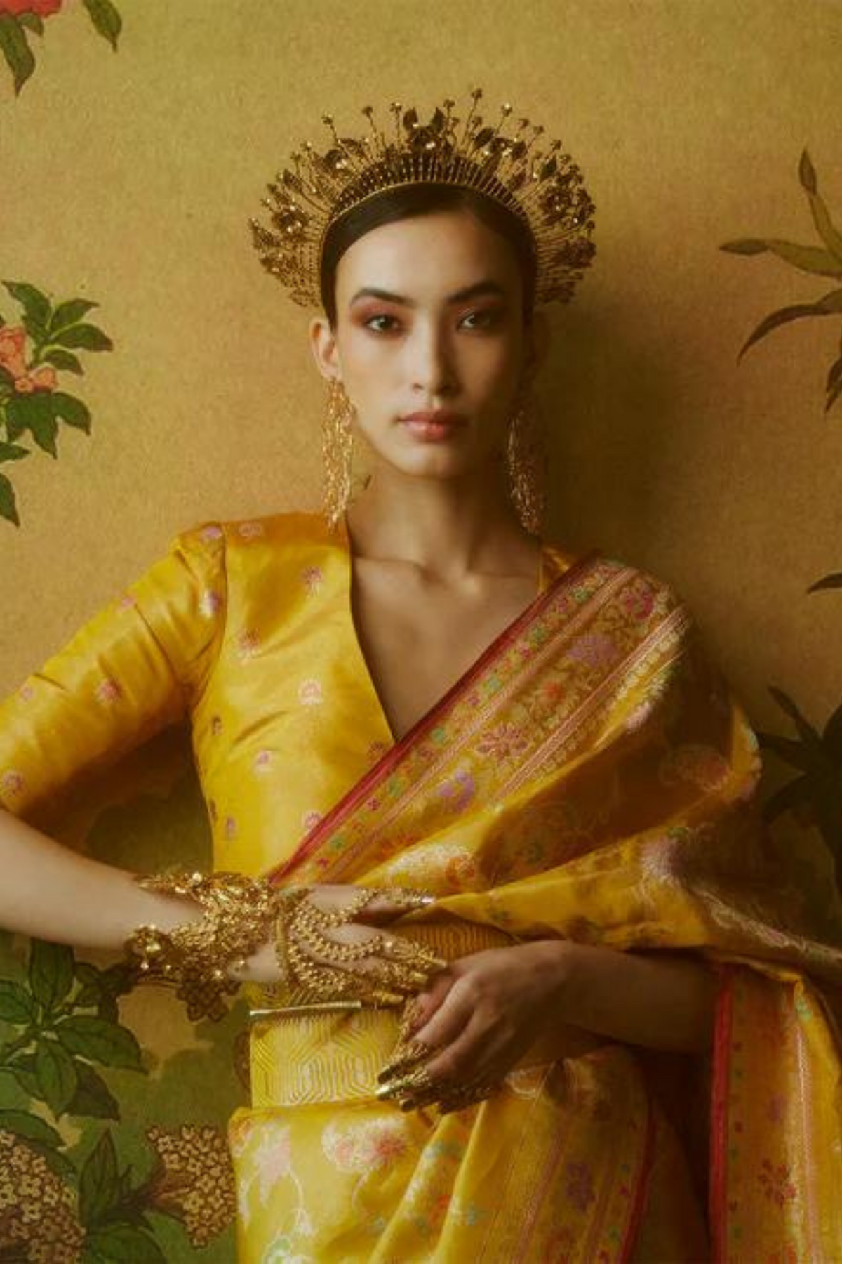 Handwoven Yellow Tissue Saree
