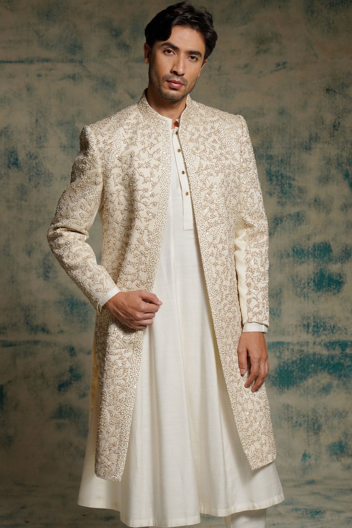 Ivory Pearl Sherwani Set