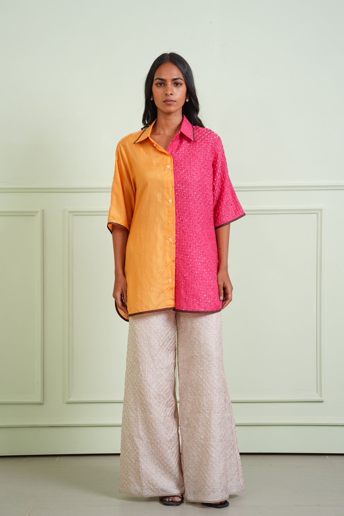 Beige Bandhani Pants