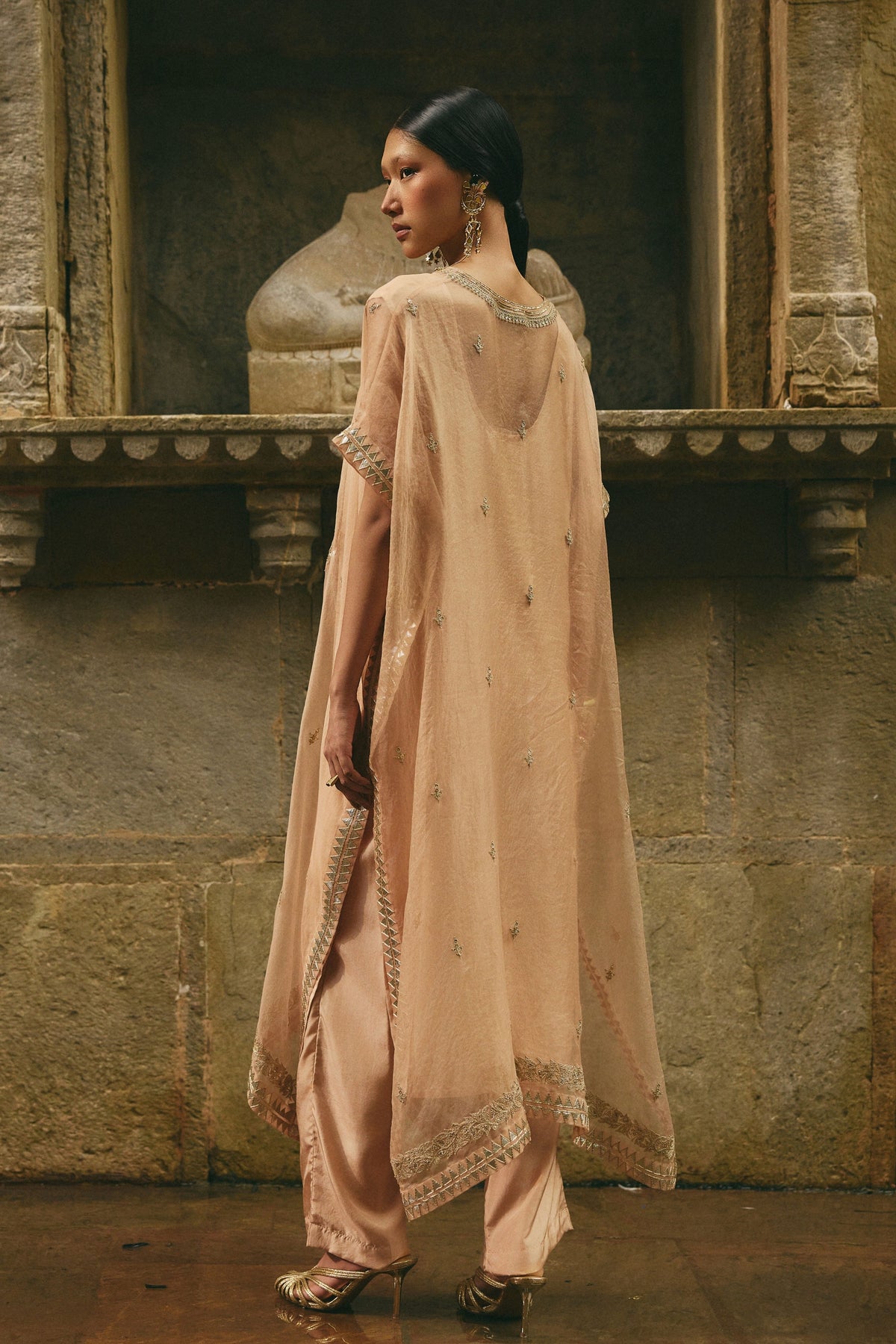 Beige Kaftan Set