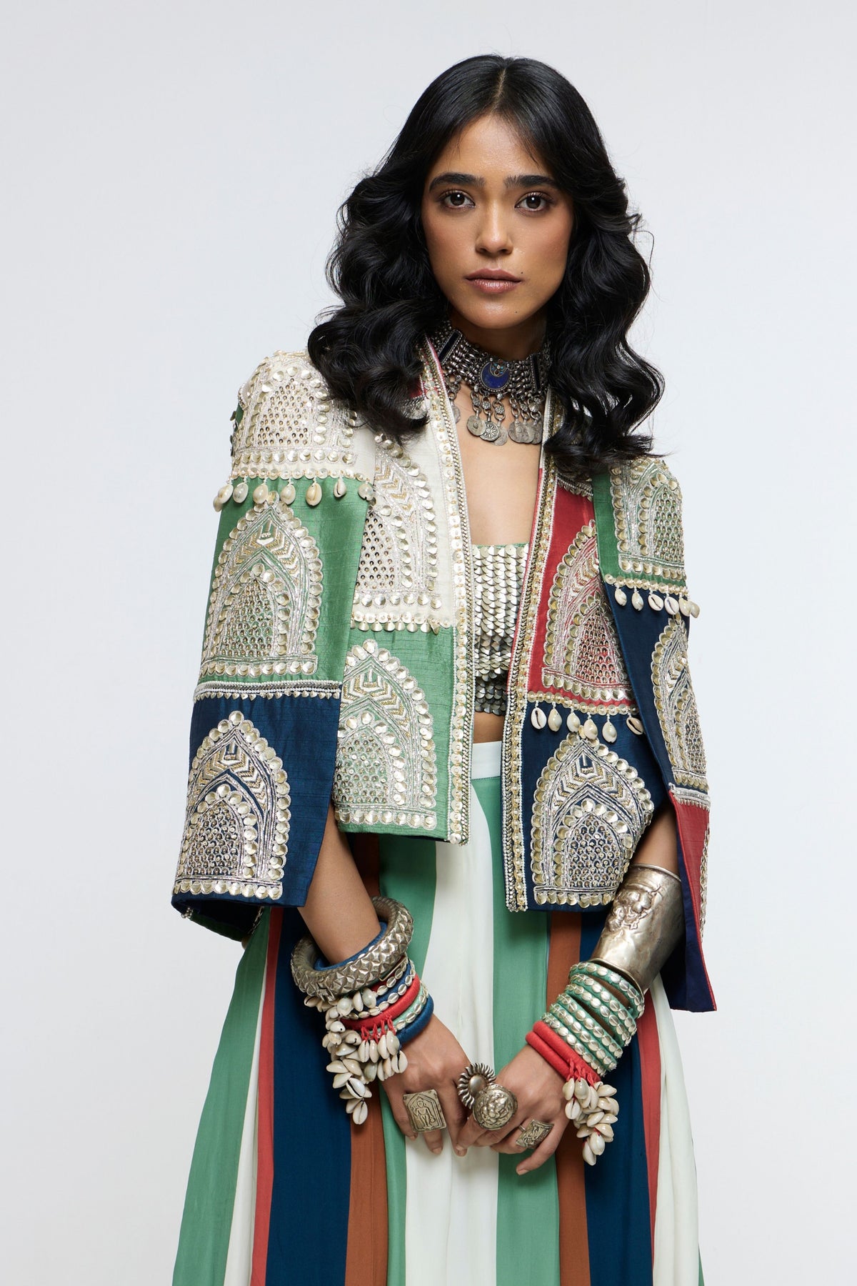 Bajrangi Embellished Cape Jacket Set
