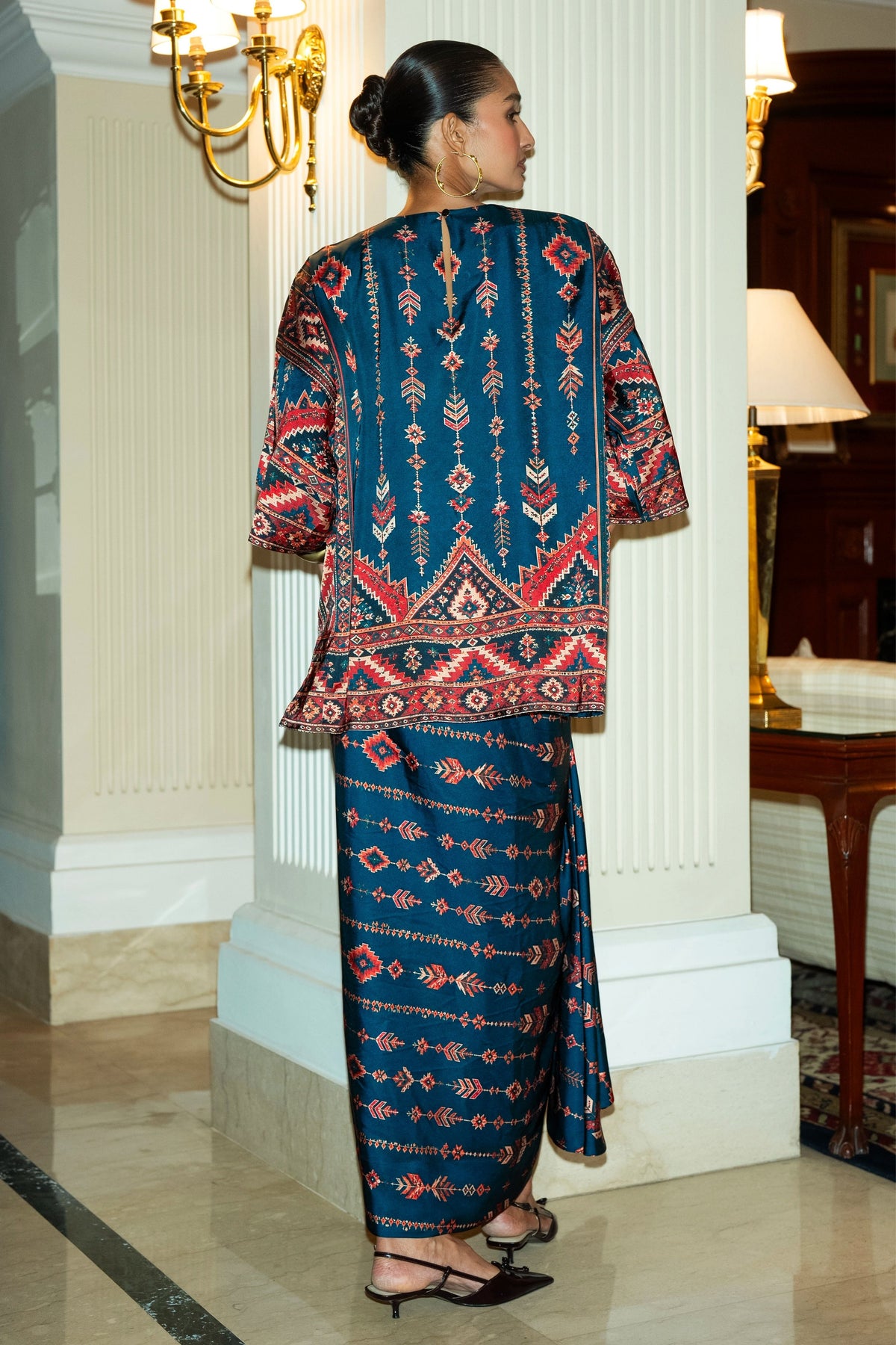 Tribal Print Drape Skirt