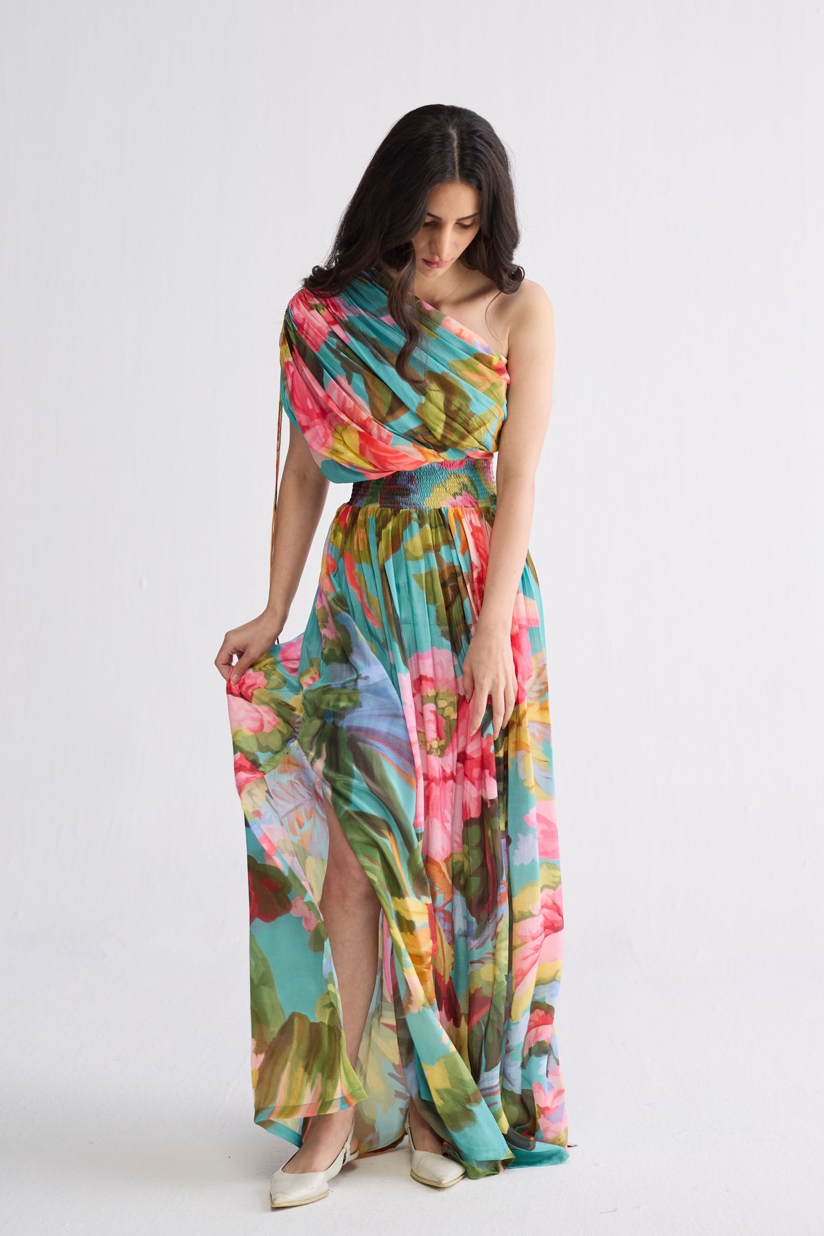 Campari One Shoulder Dress