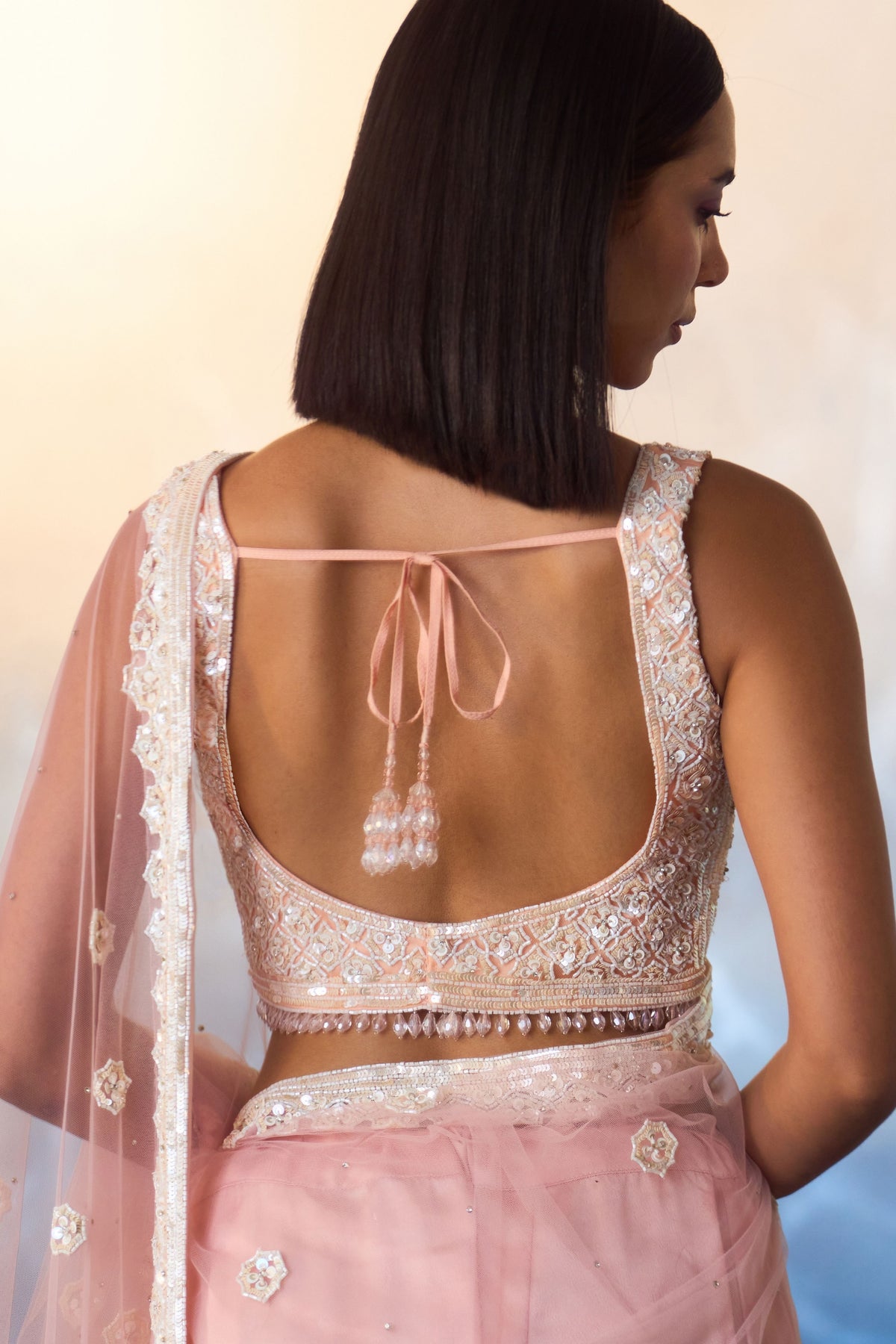Blush Pink Saree Set