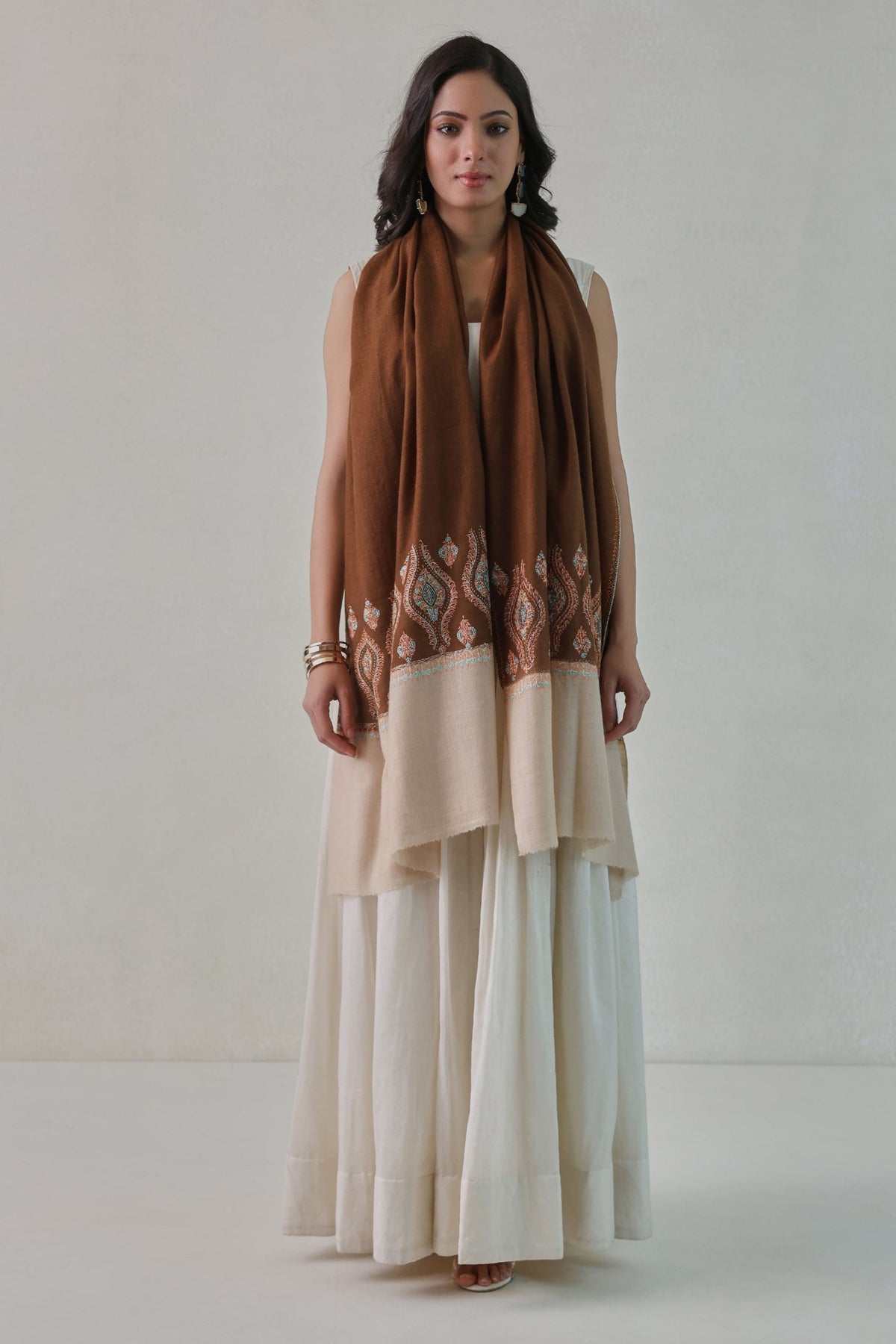 Palla Needlework Brown Stole