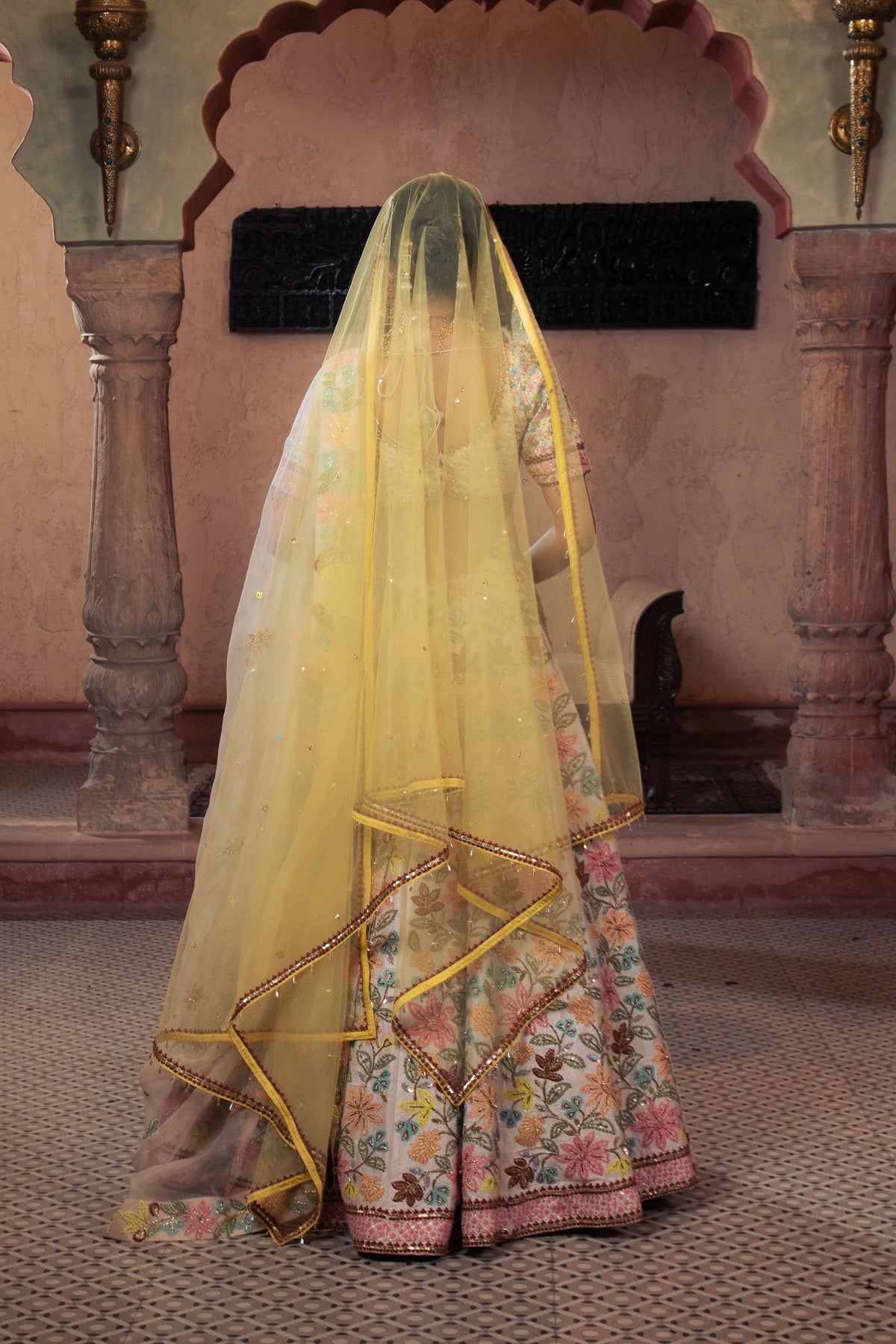 Ivory Embroidered Lehenga Set