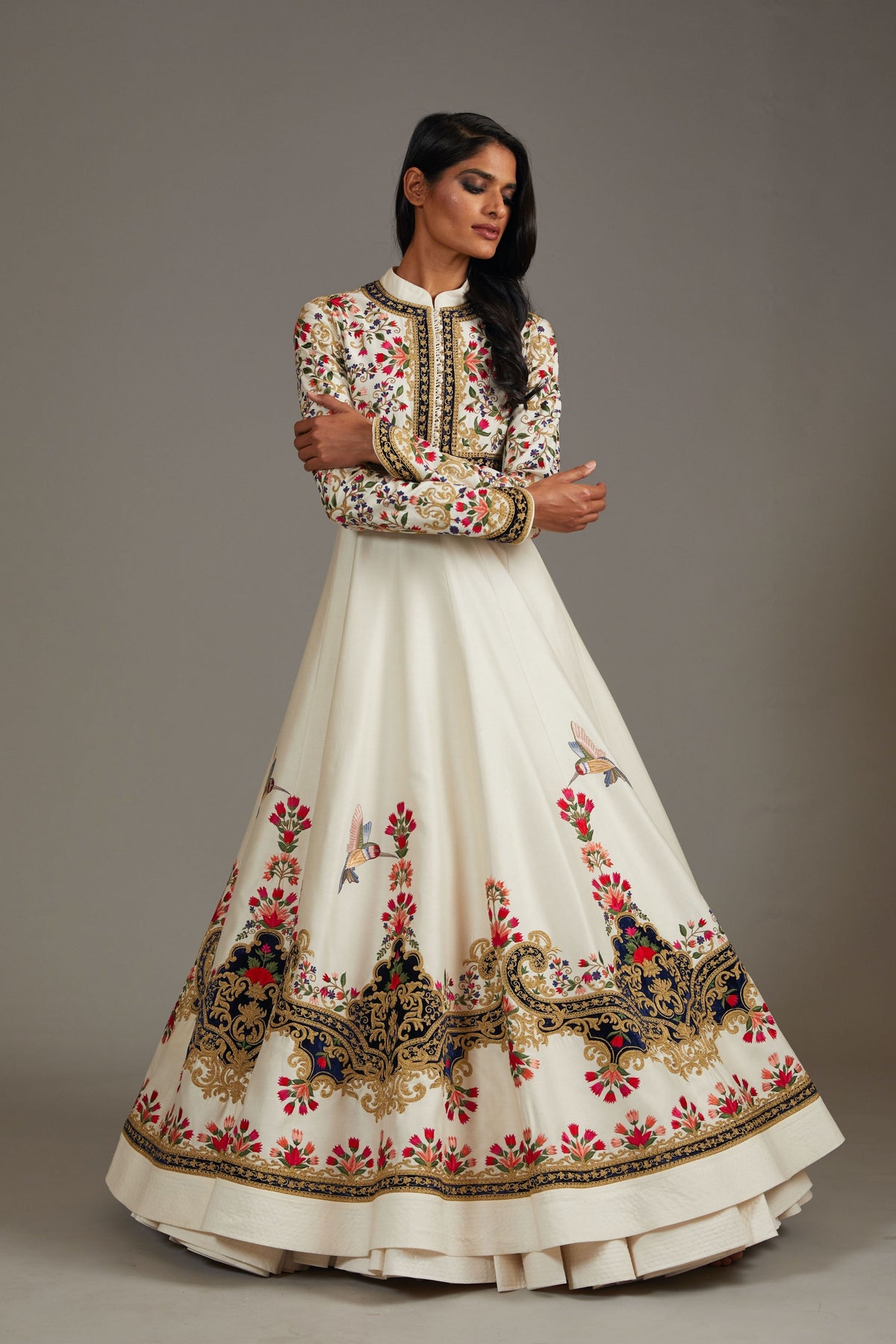 Anarkali Set with Velvet Embroidery