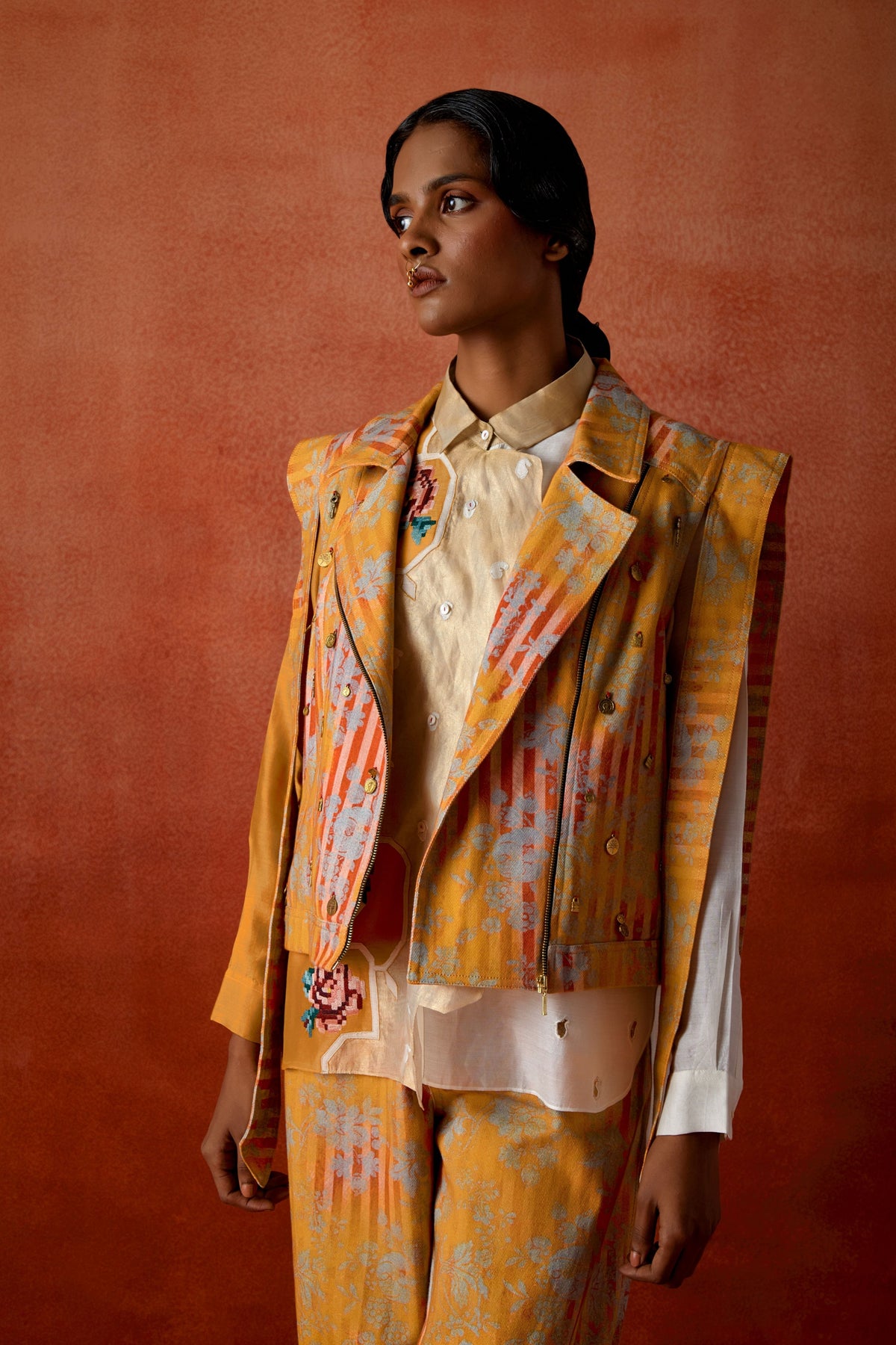 Mustard Denim Jacket Set