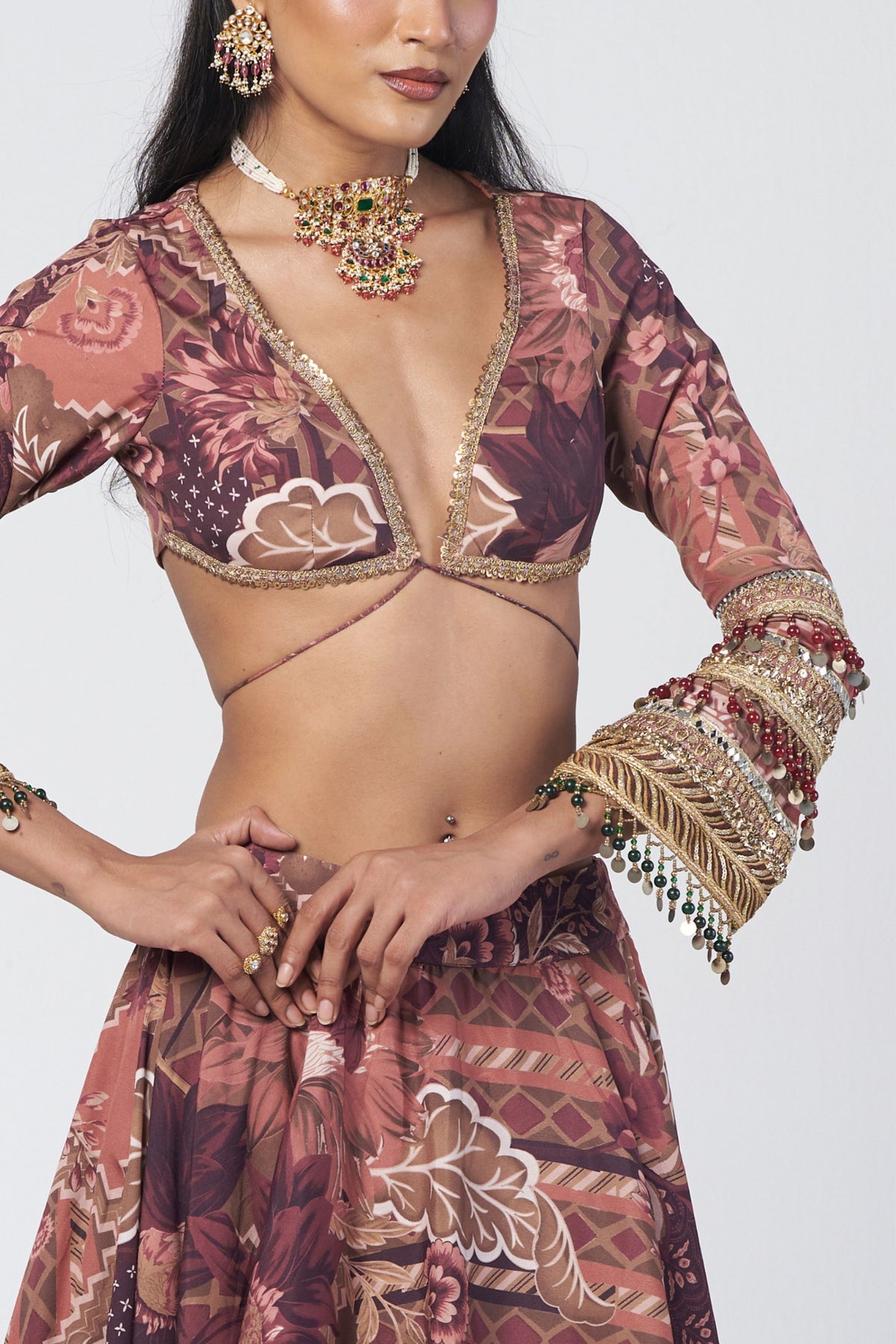 Armlet Lehenga Set