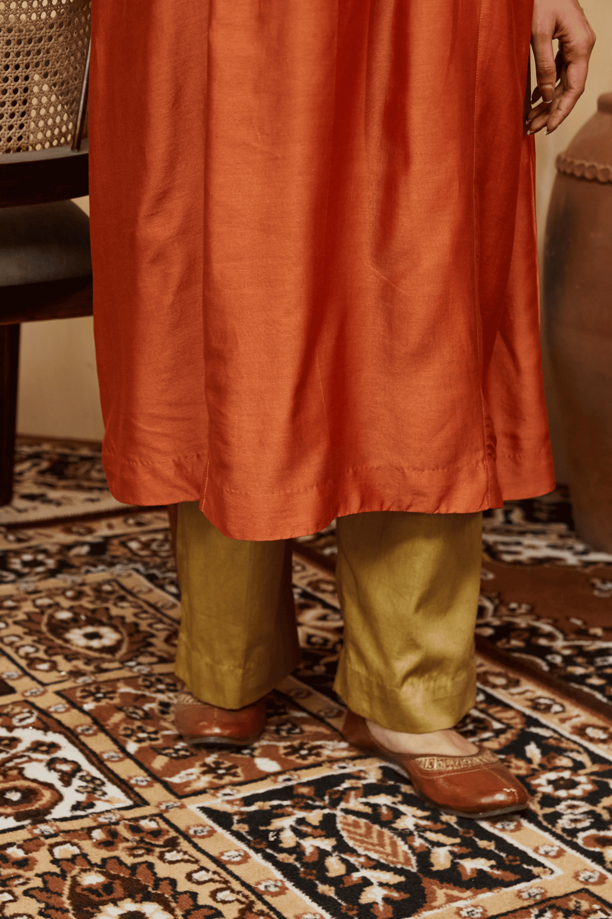 Orange Chanderi Giana Kurta Set