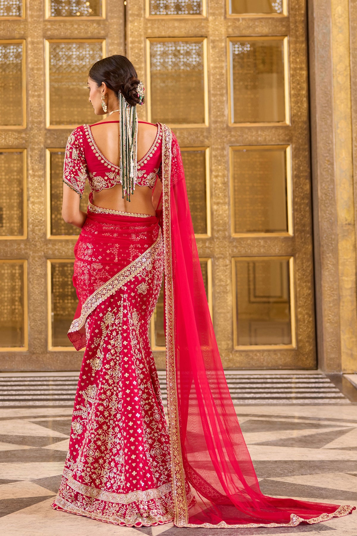 Bloom Draped Saree Set