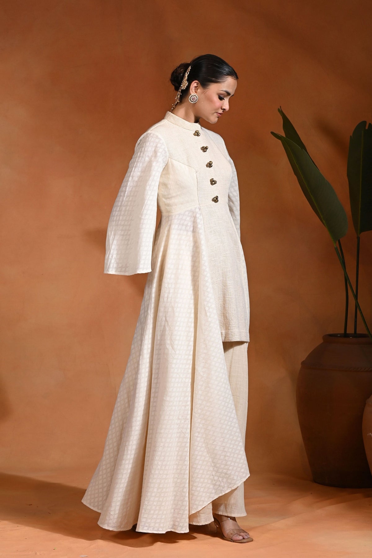 Long Tales Ivory Gold Tunic Set