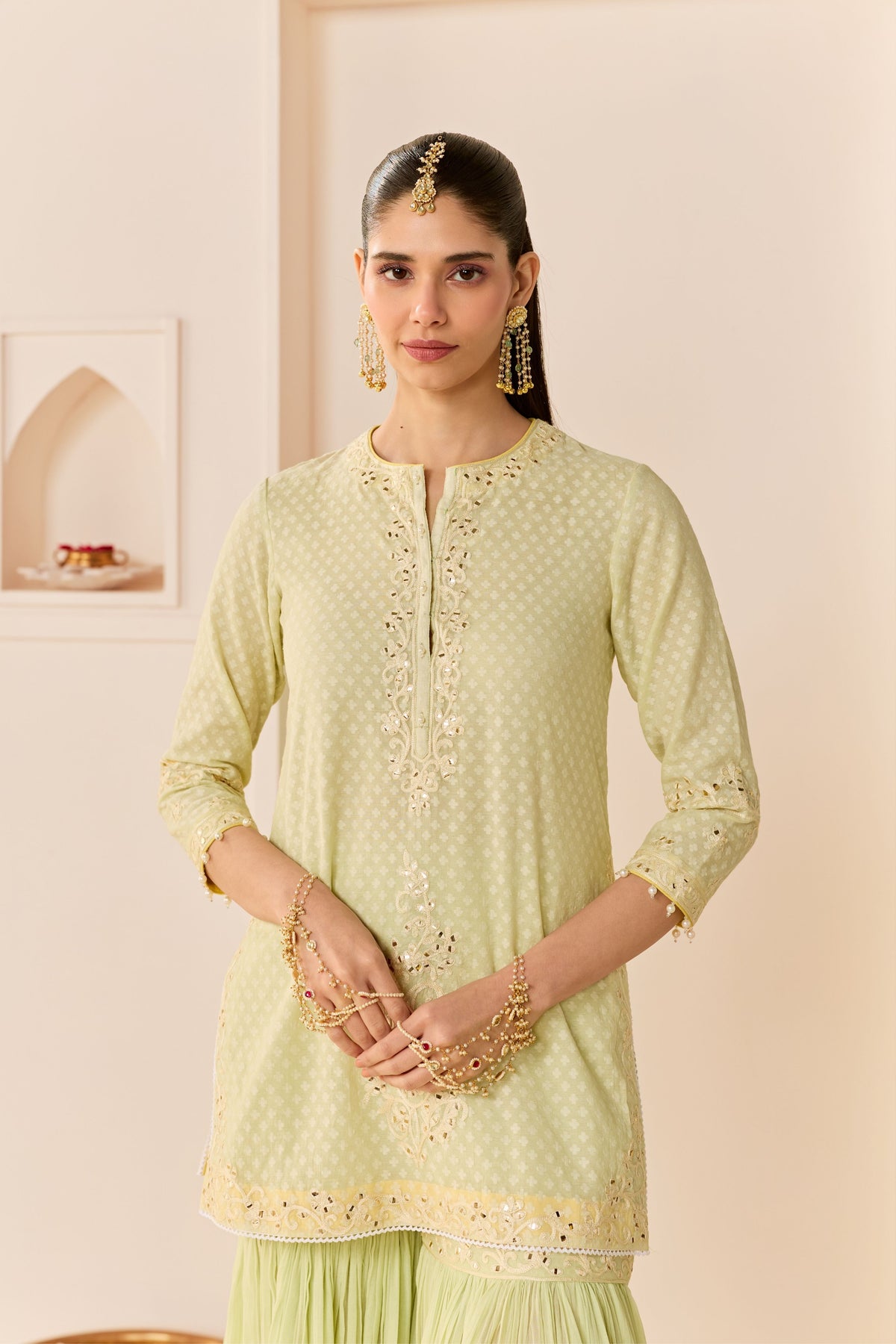 Yasmeen Mint Green Sharara Set