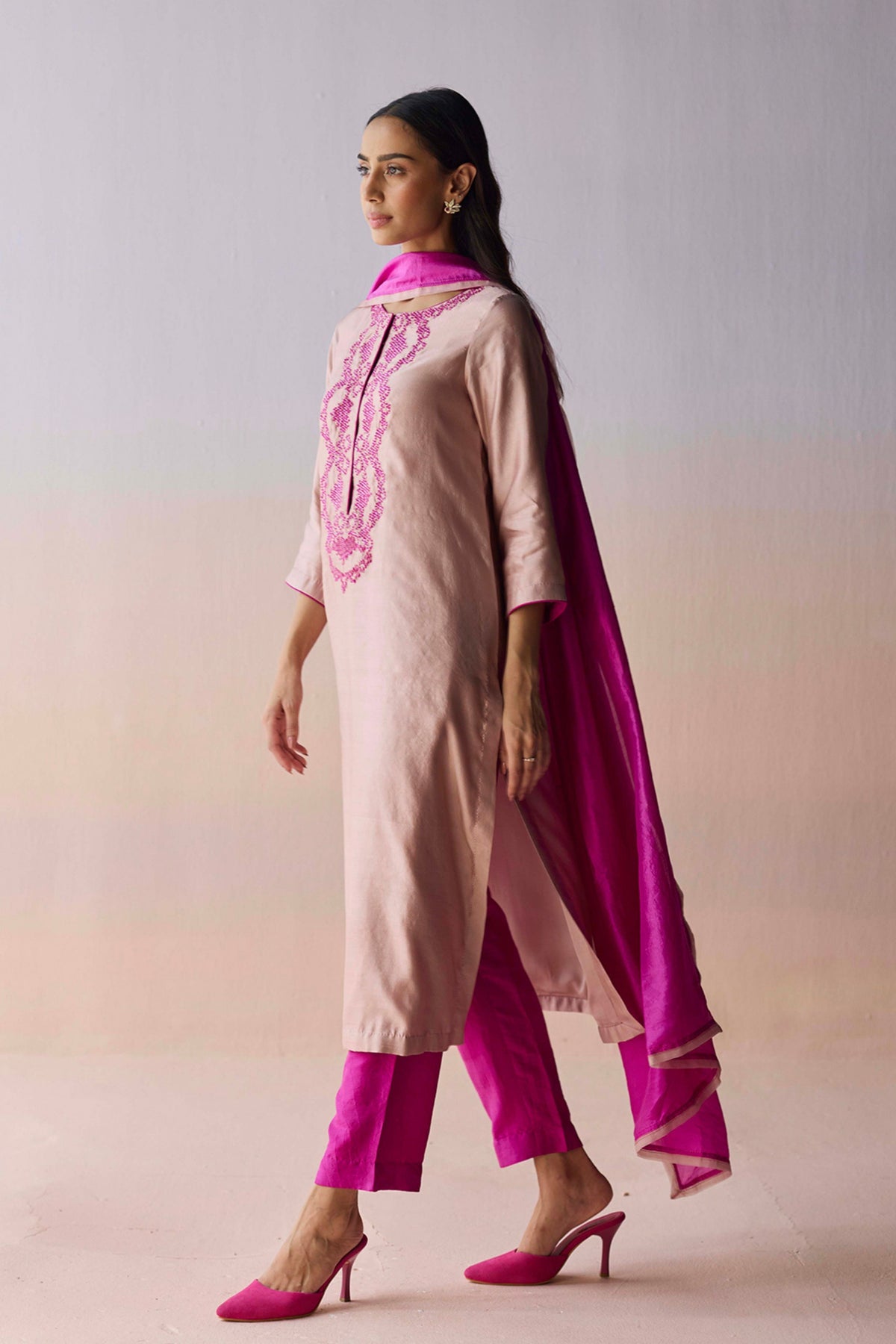 Riverstone Pink Kurta and Pants