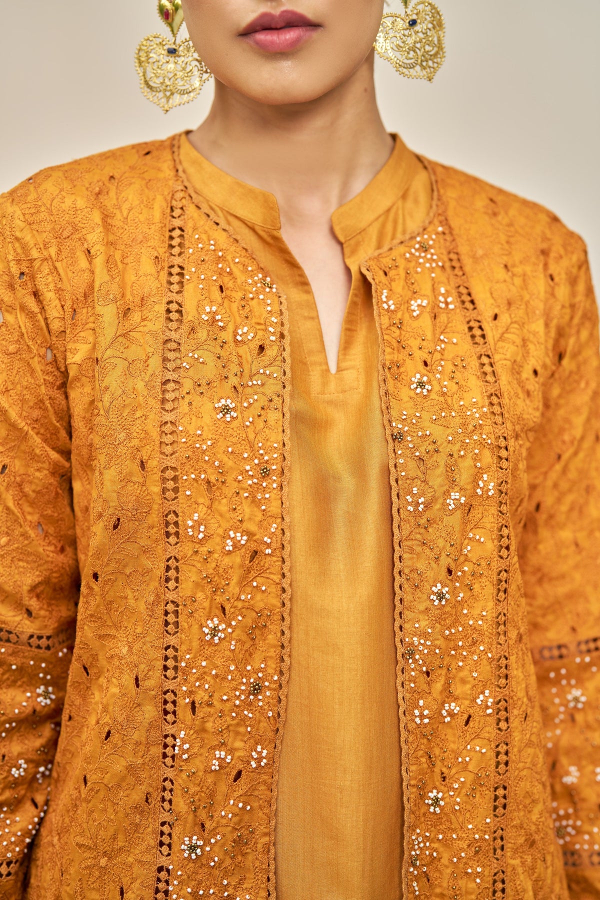 Ochre Handwork Jacket Set