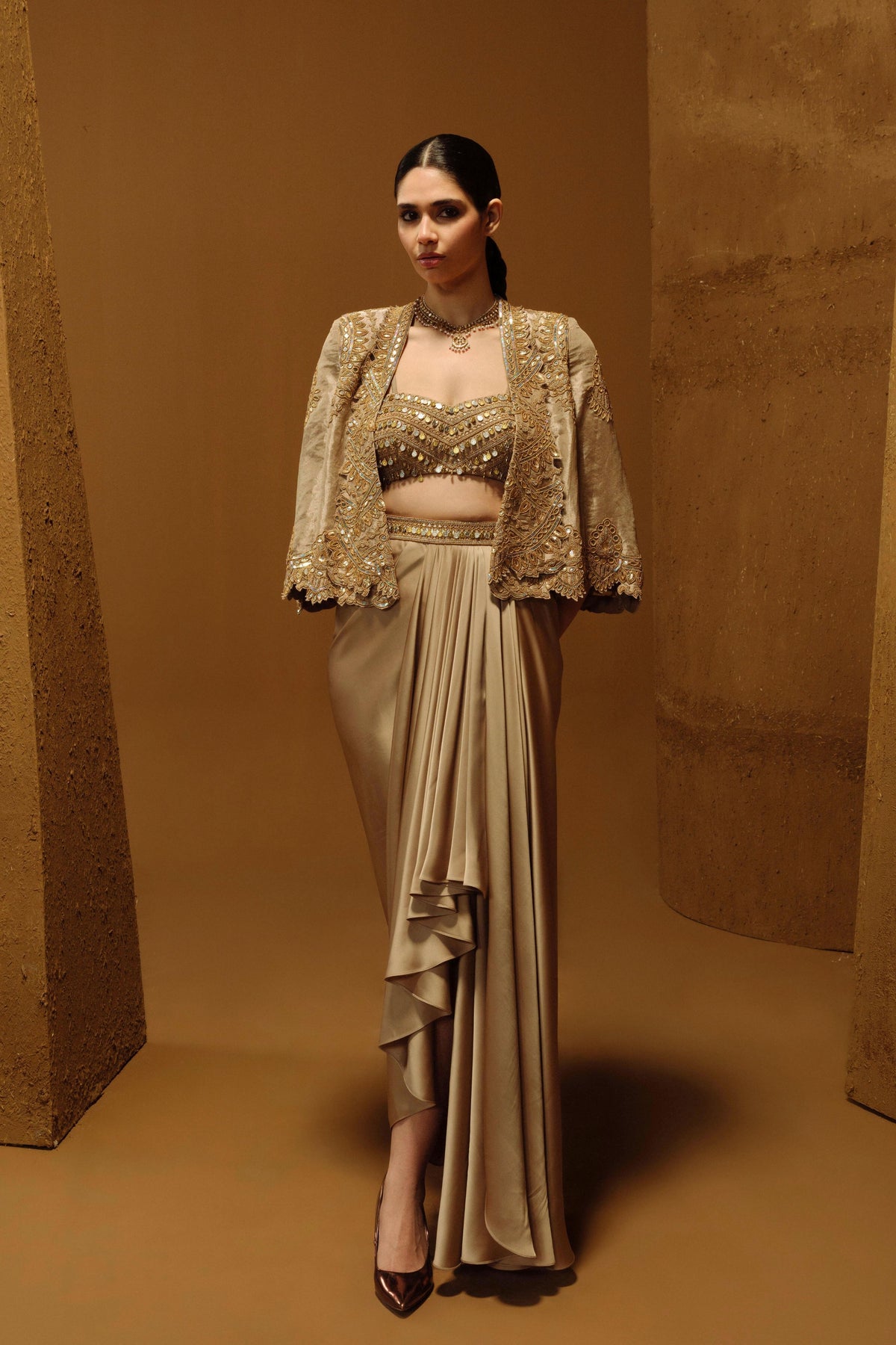 Amli Cape and Skirt Set