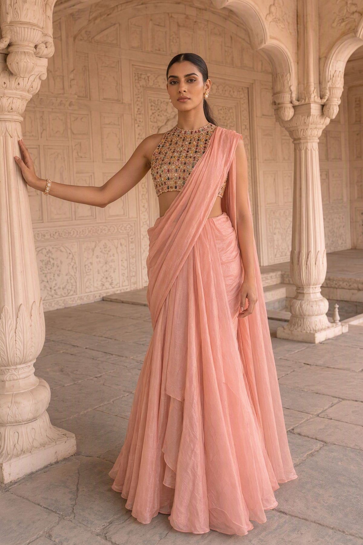 Mridula Raga Draped Saree Set