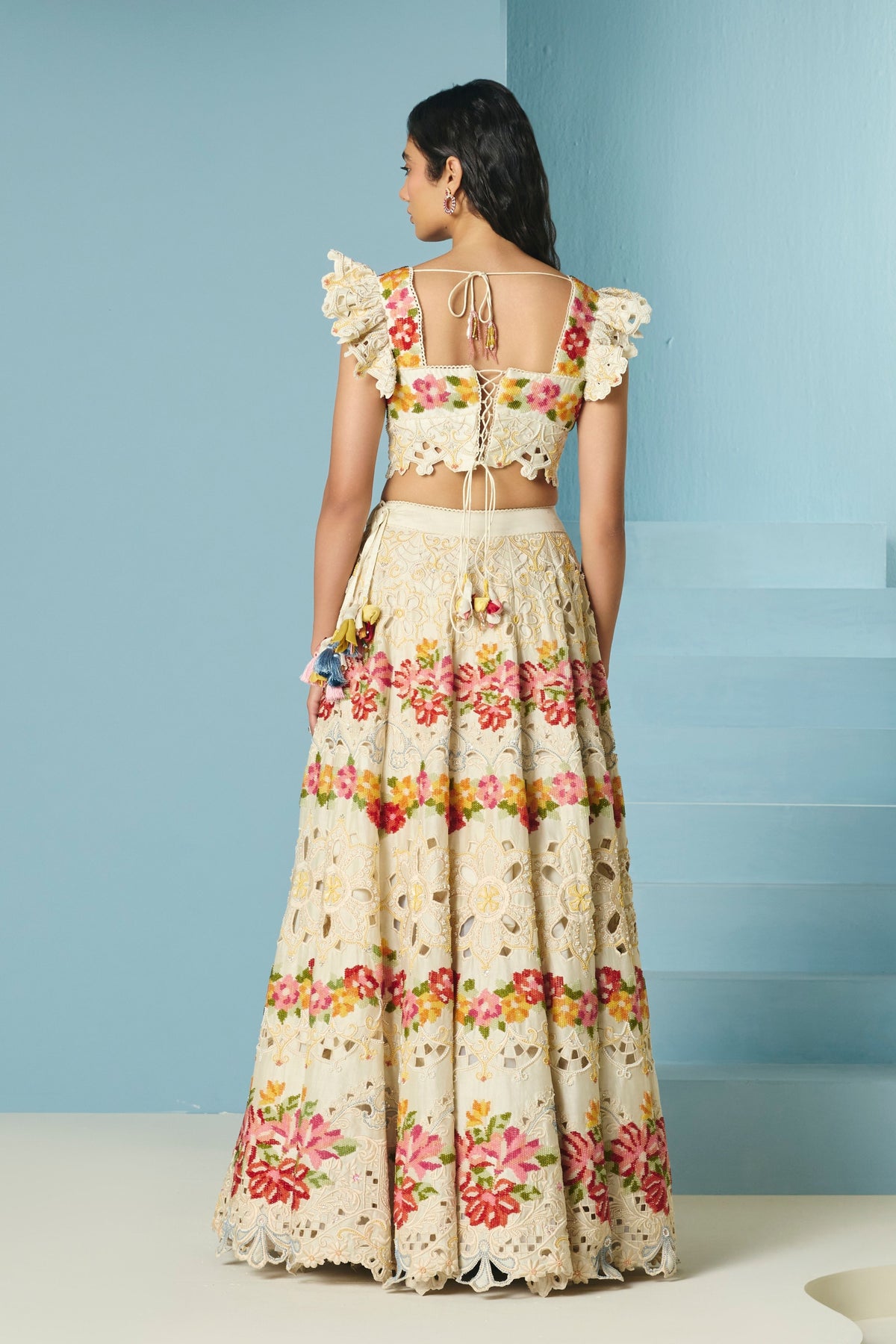 Ivory Cutwork Lehenga