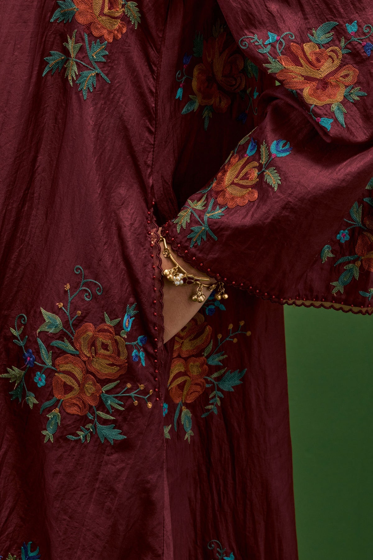 Rosewood Roses A-line Kurta Set