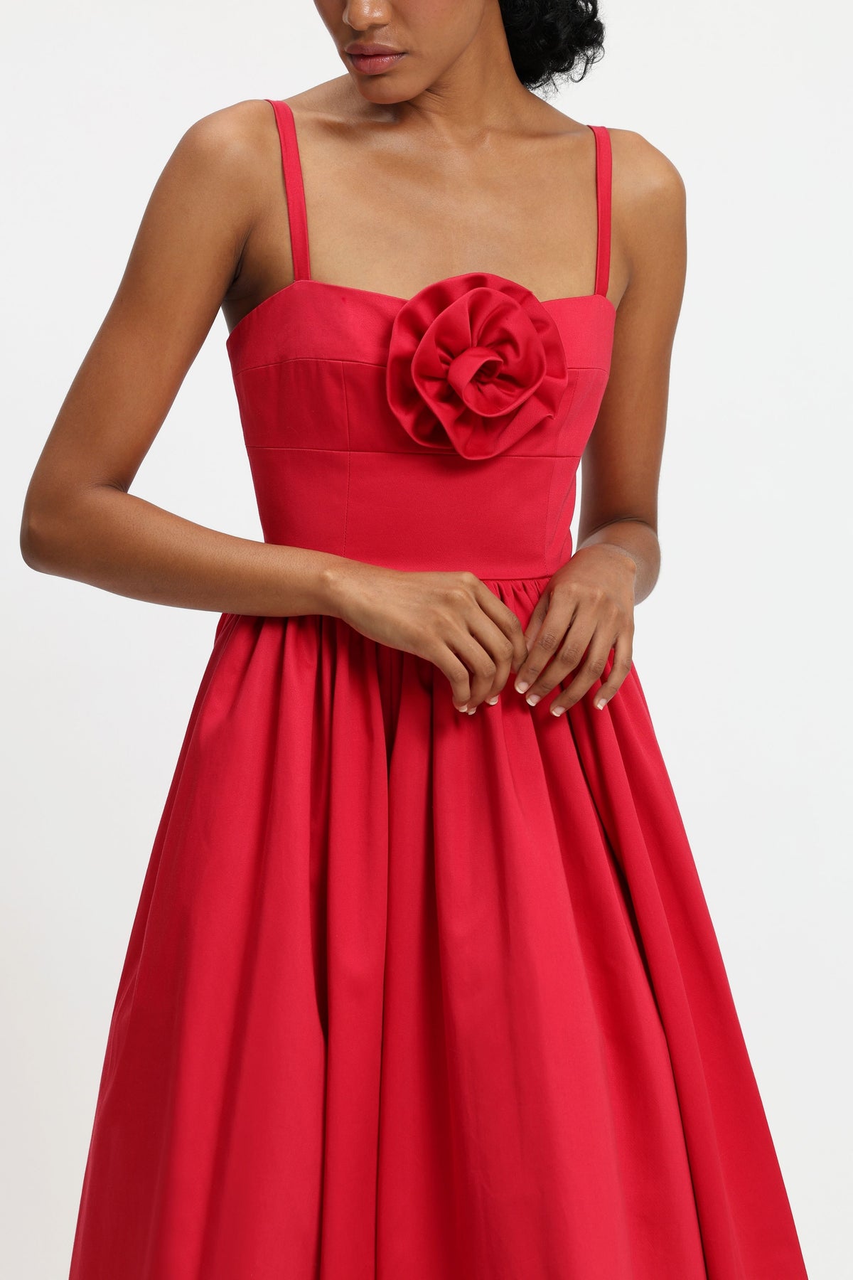 Midi Dress With Rose Flower