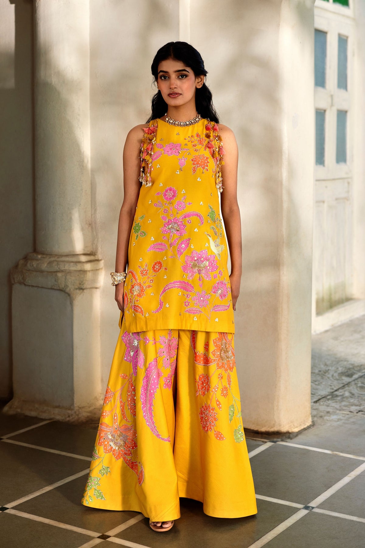 Halo Sharara Set - Honey