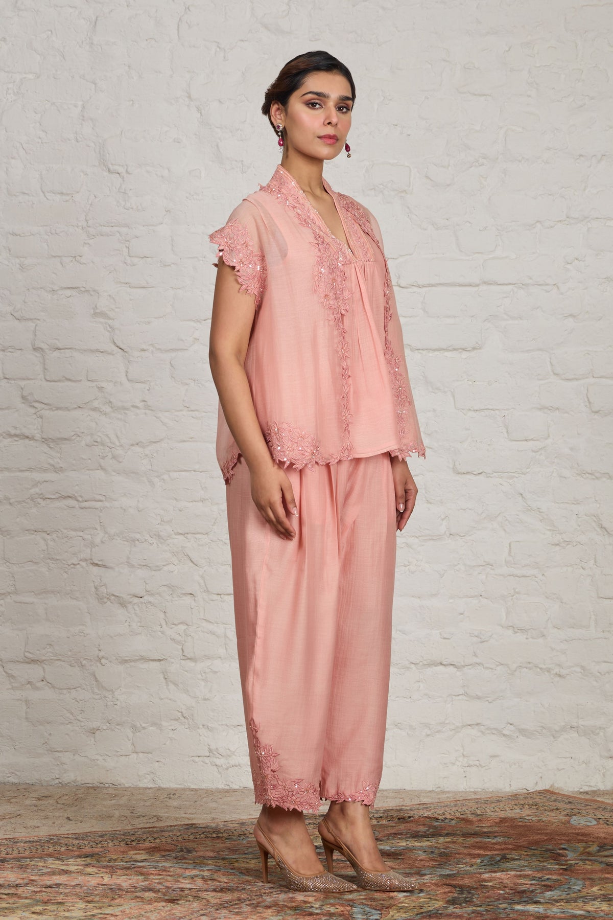 Isabell Peach Pink Jacket Set