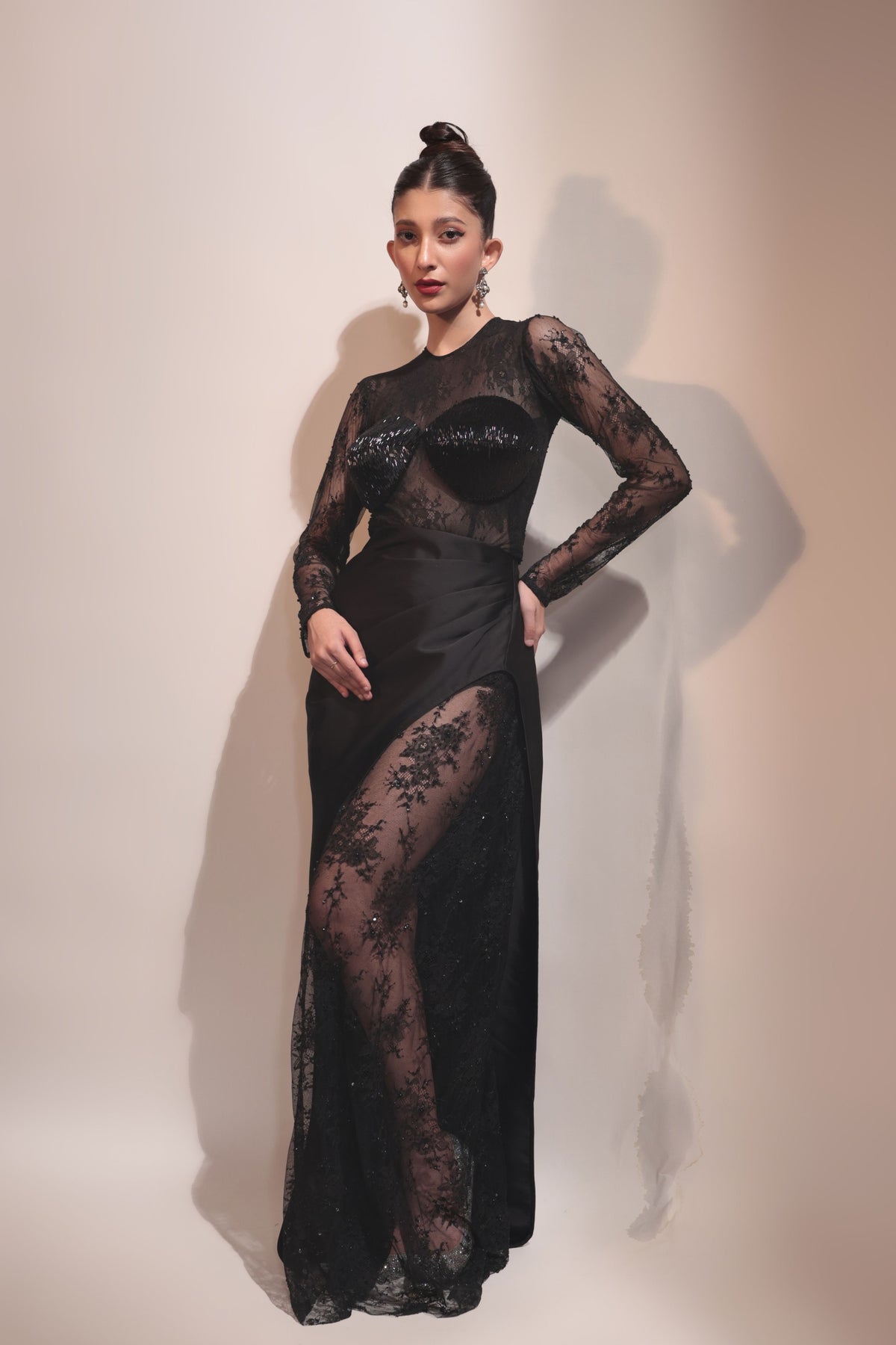 Noire Draped Skirt Set