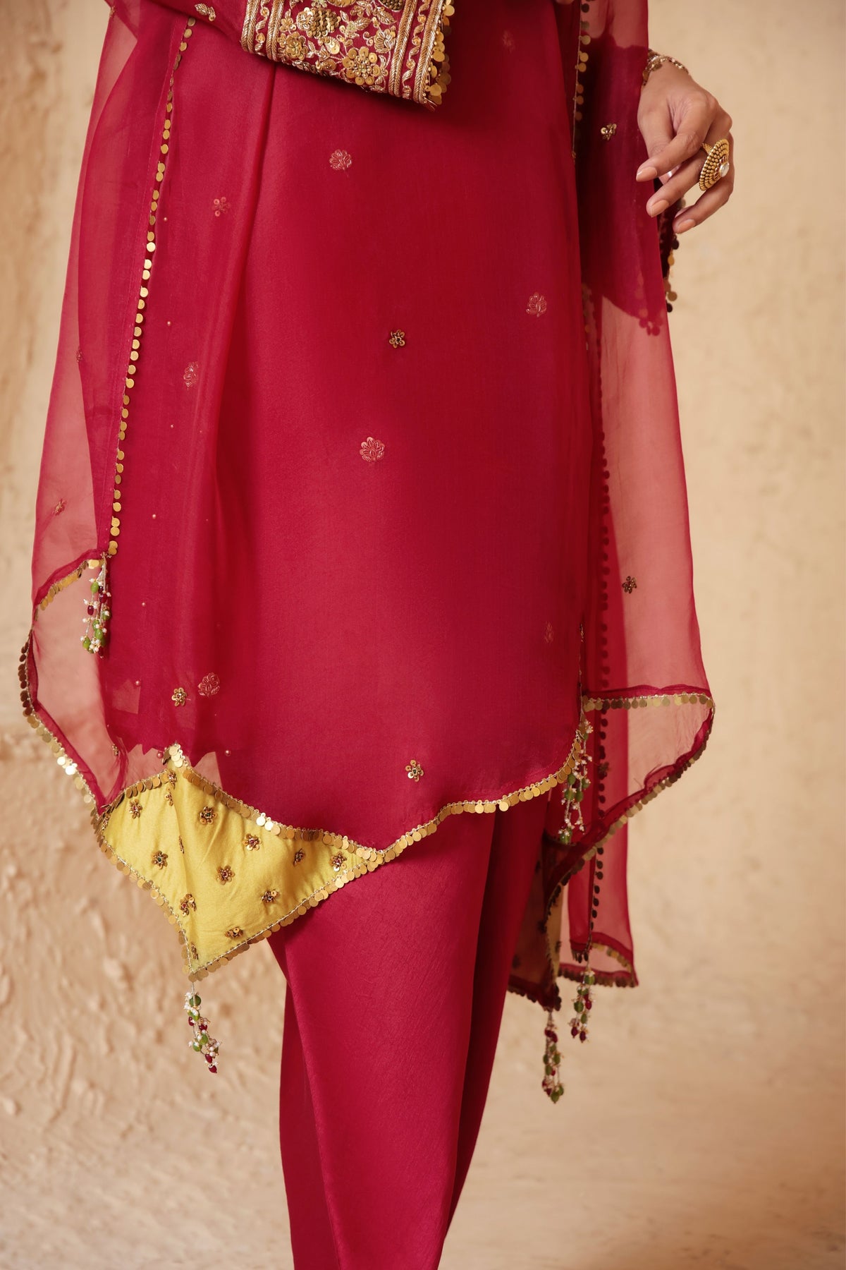 Maroon Short Kurta Set