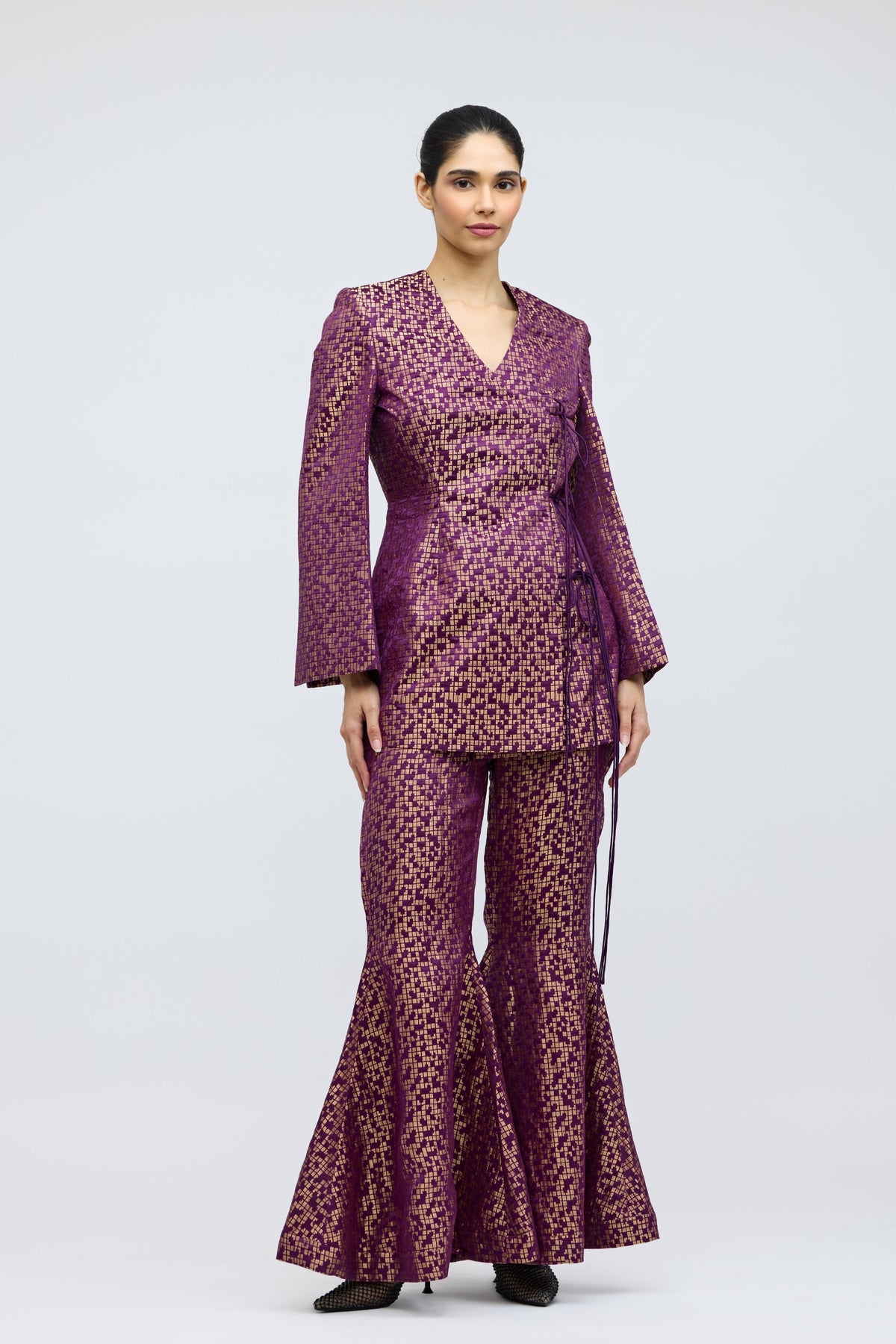 Pointillé Brocade Purple Co-ord Set