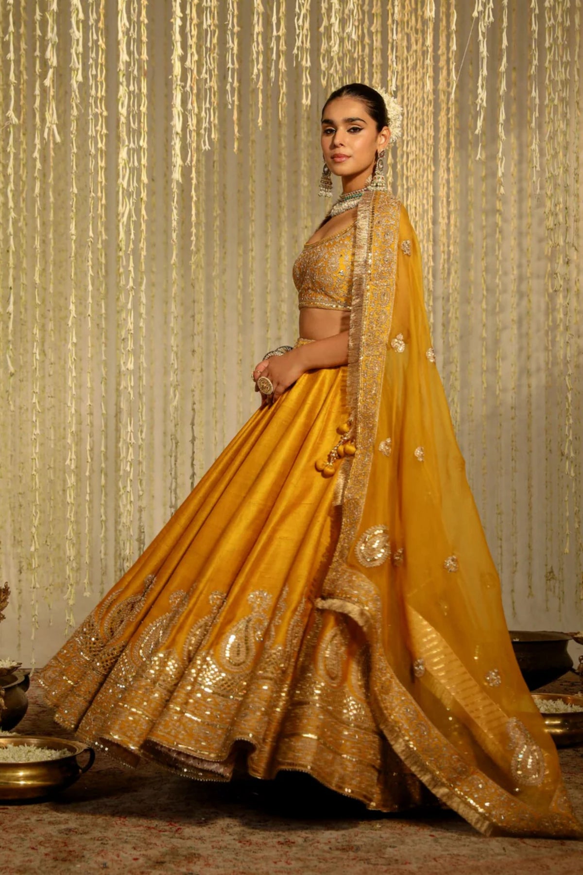 Amna Mustard Lehenga Set