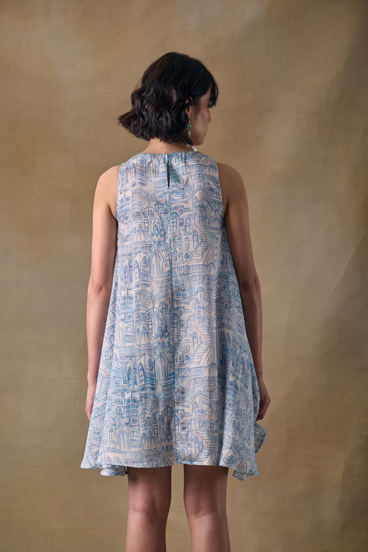 Blue Landscape Monroe Dress