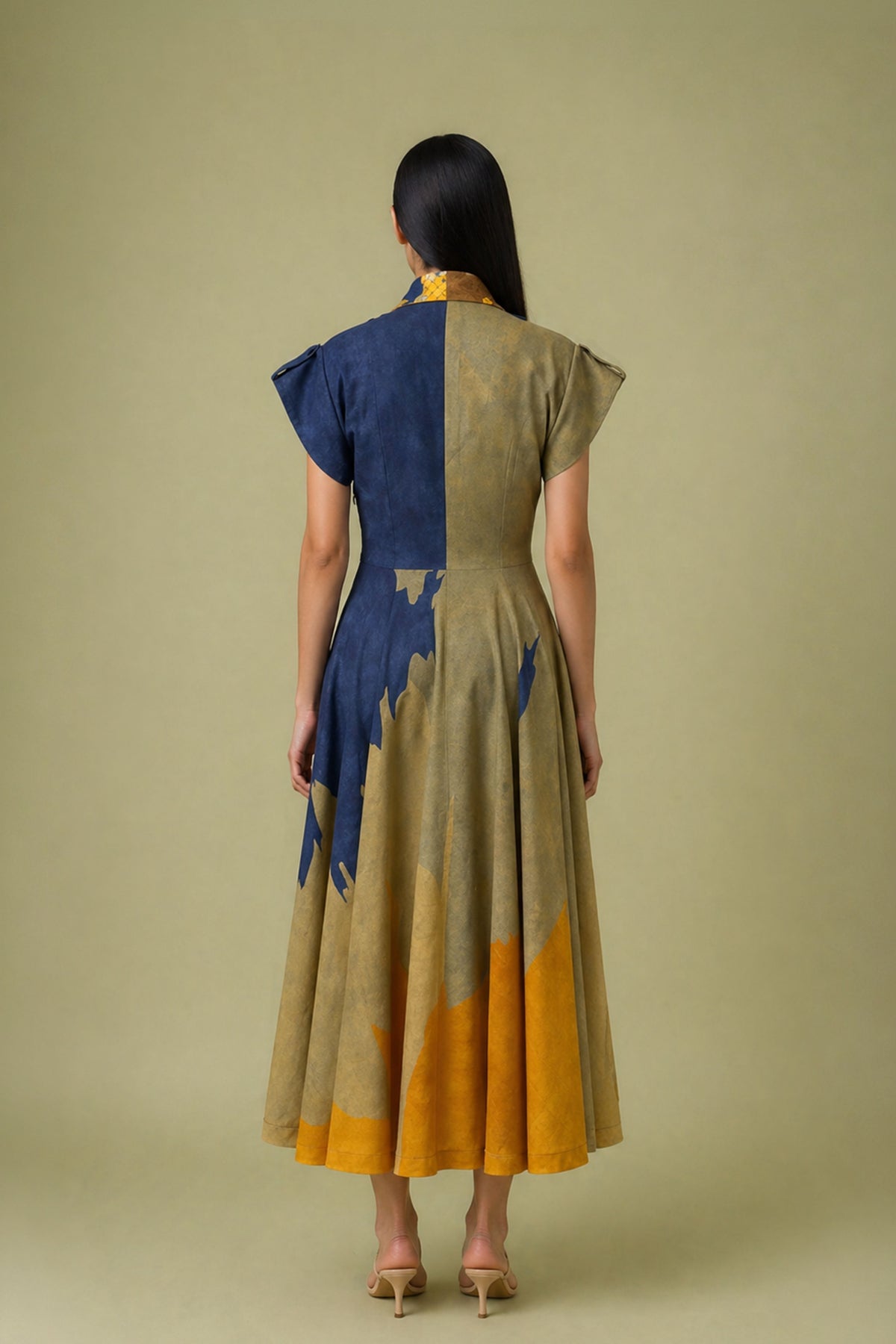 Ikat Collar Midi Dress