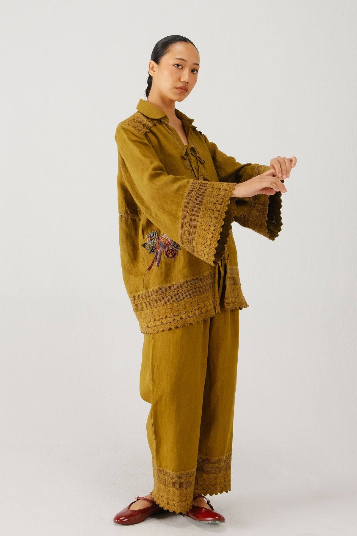 Olive Tie up Set