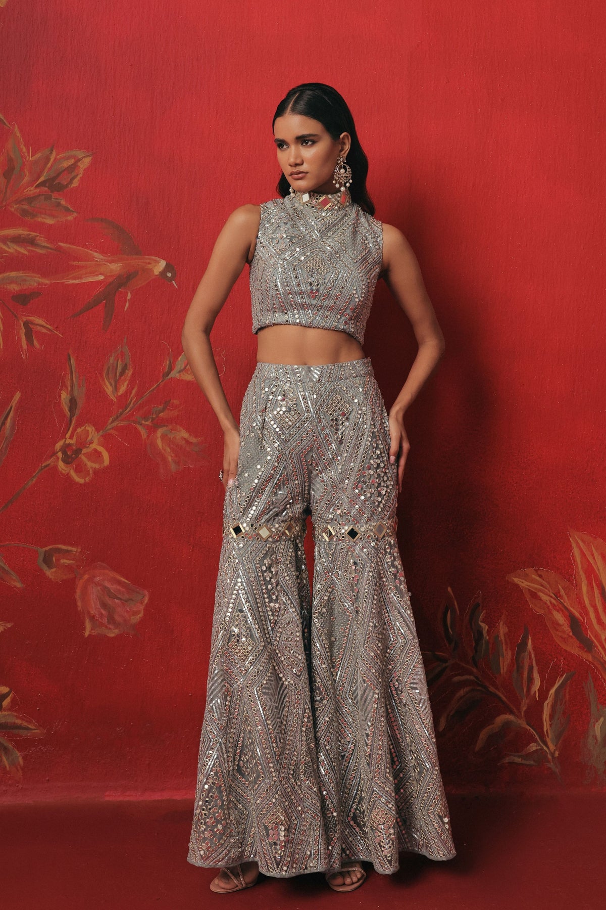 Muted Aqua Sharara Set