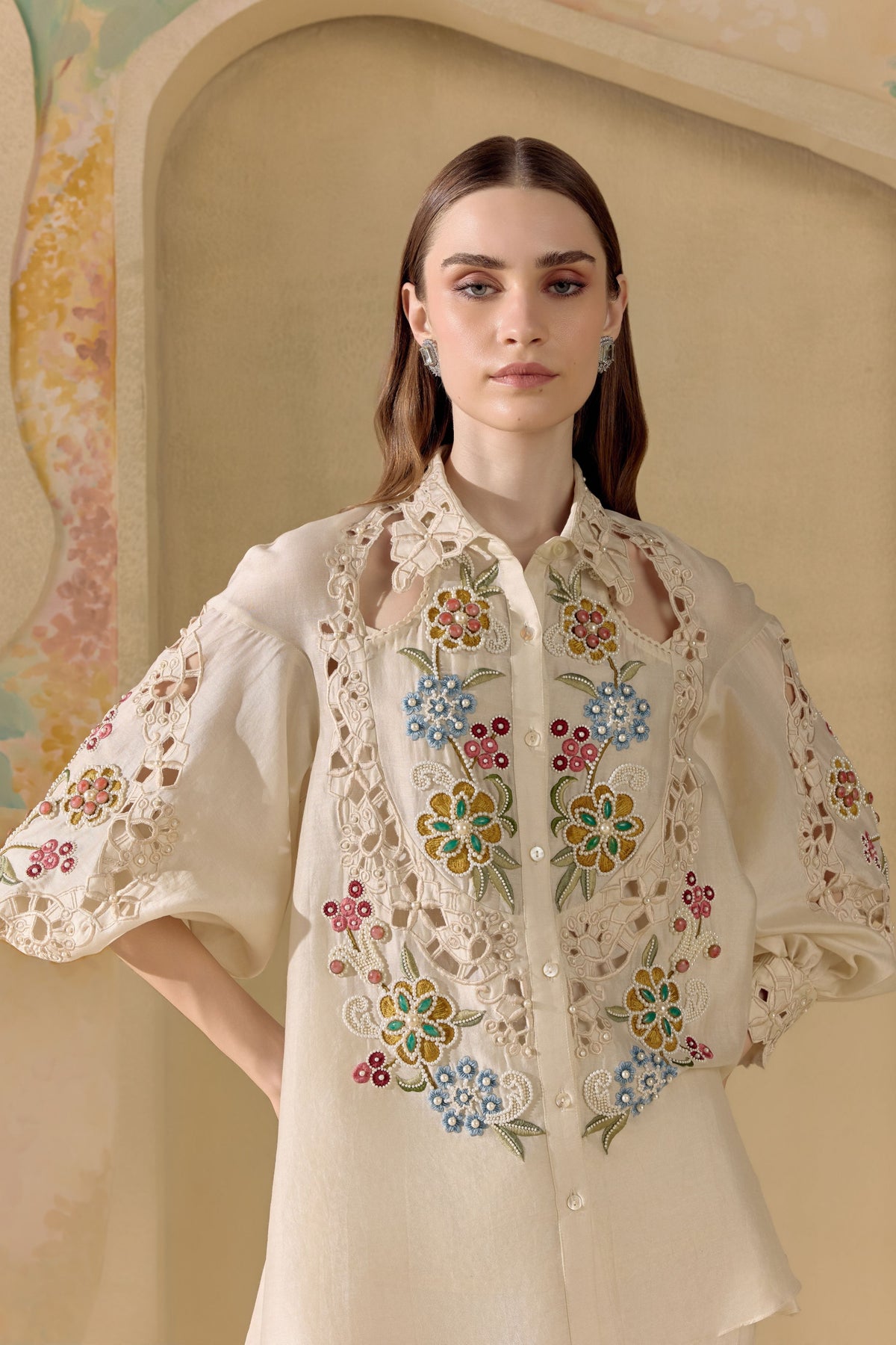 Ivory Cutwork Pants