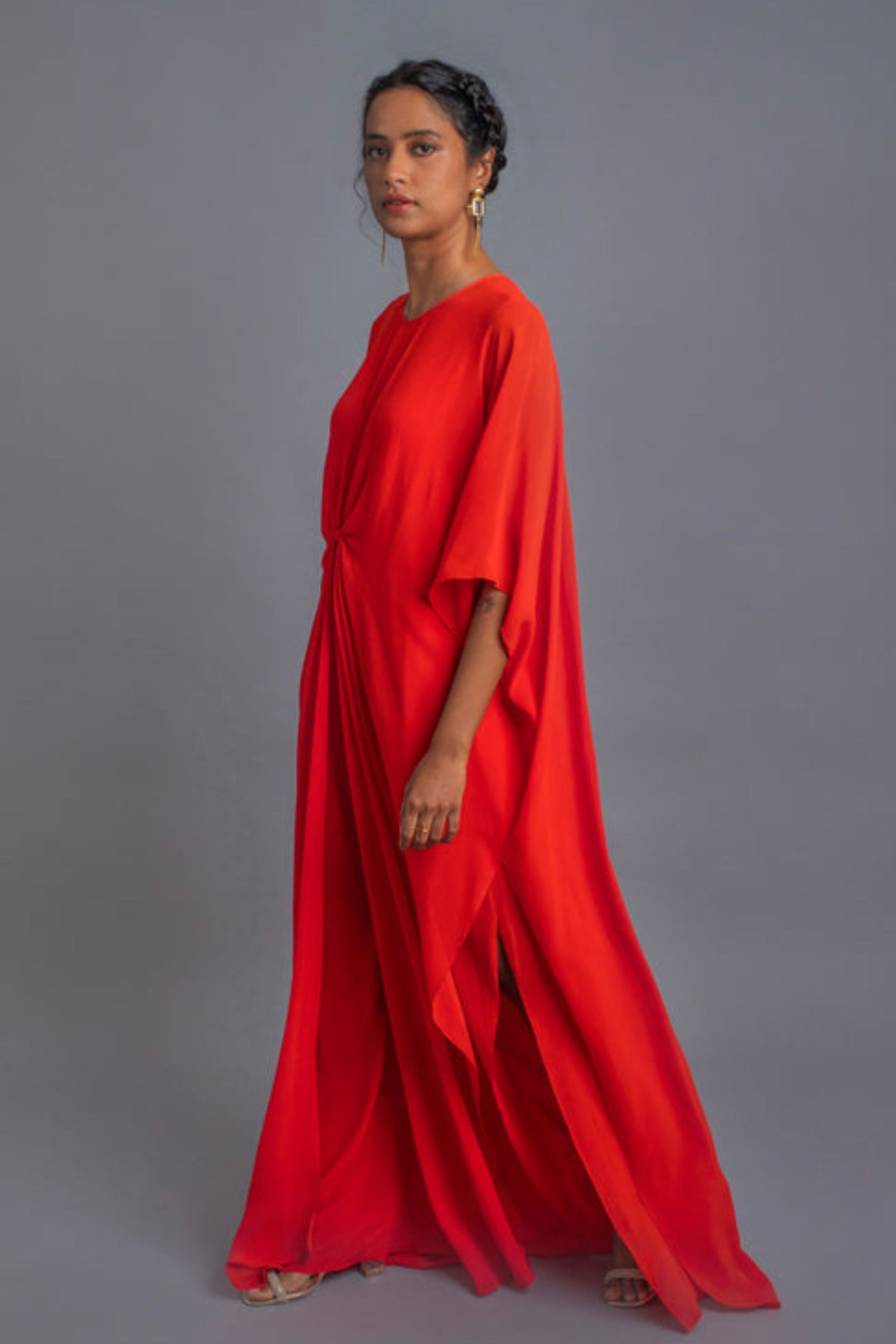 Scarlet Knotted Kaftan Set