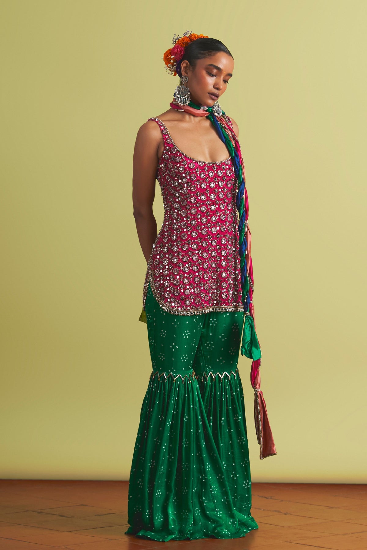 Dark Pink Gharara Set