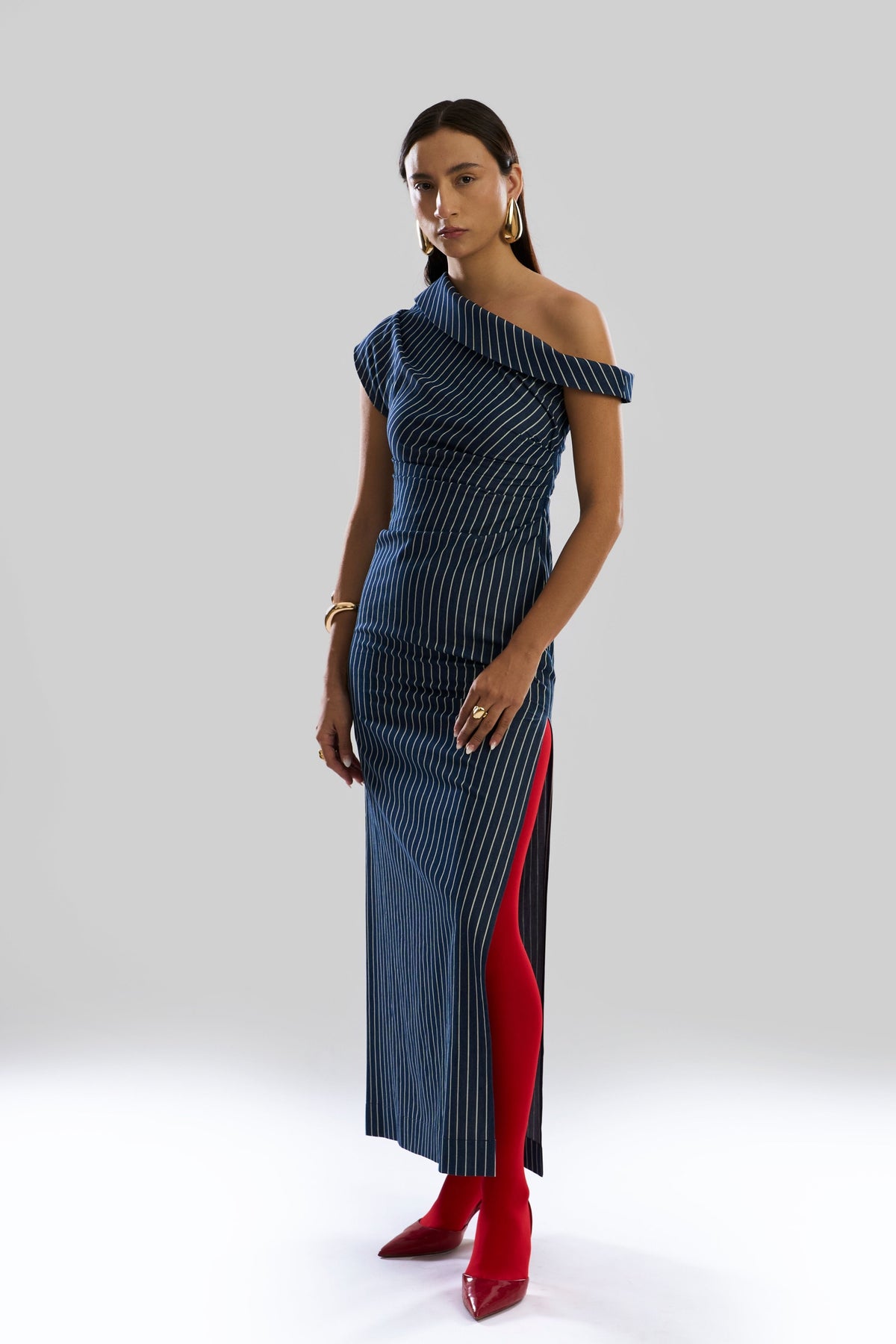 Denim Linear Shift Dress