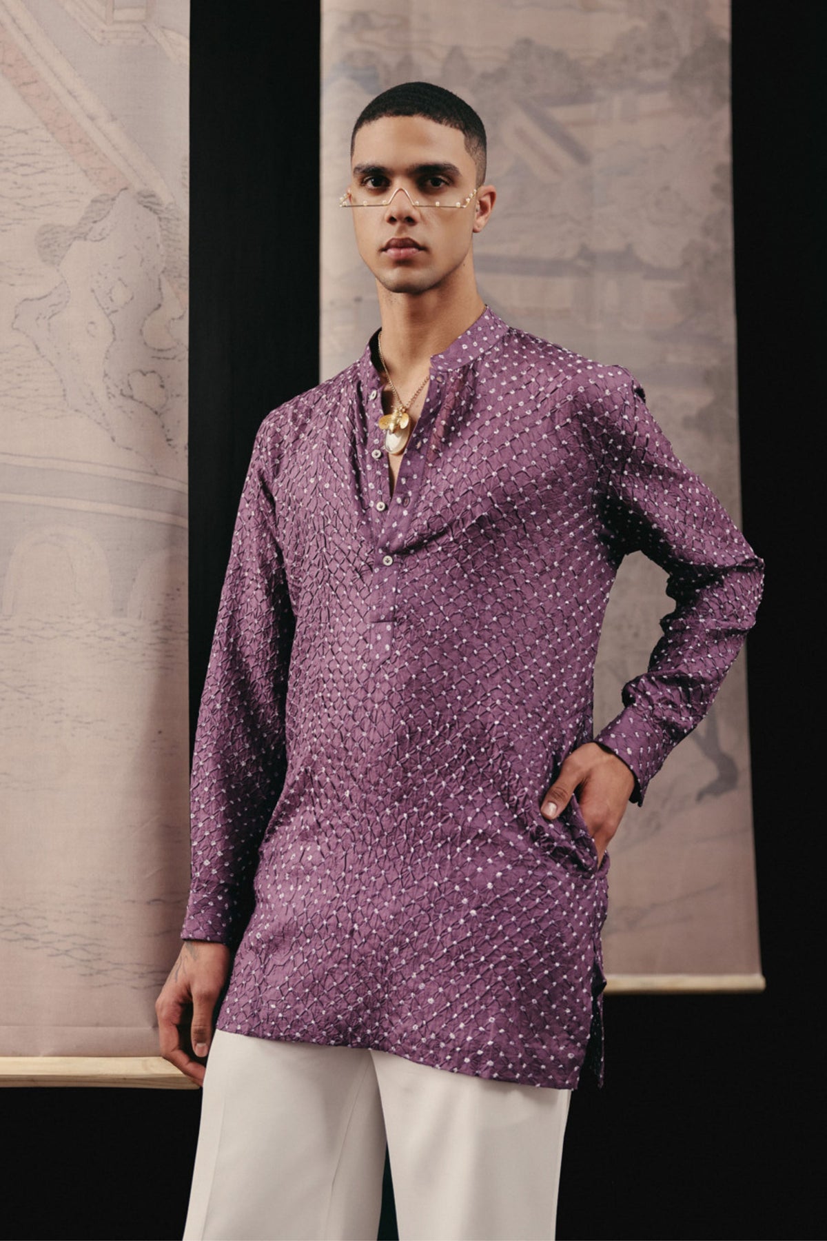 Lavender Short Kurta