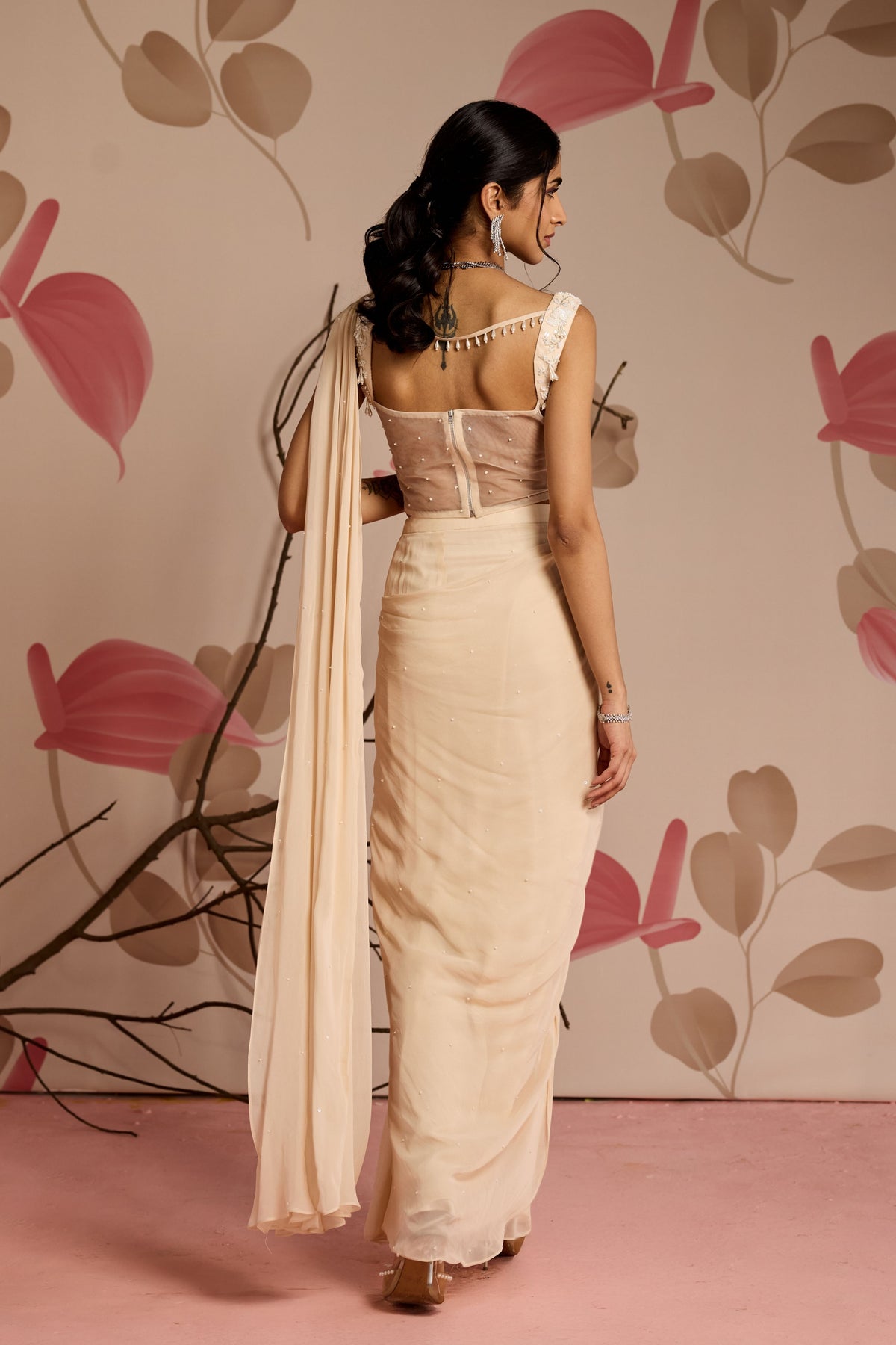 Periwinkle Drape Saree