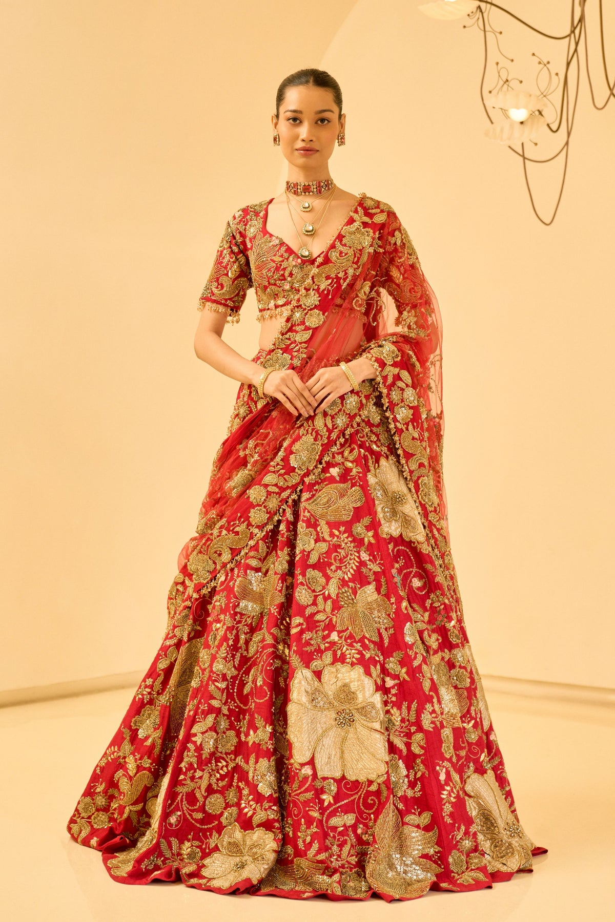 Floral Bridal Lehenga  Set