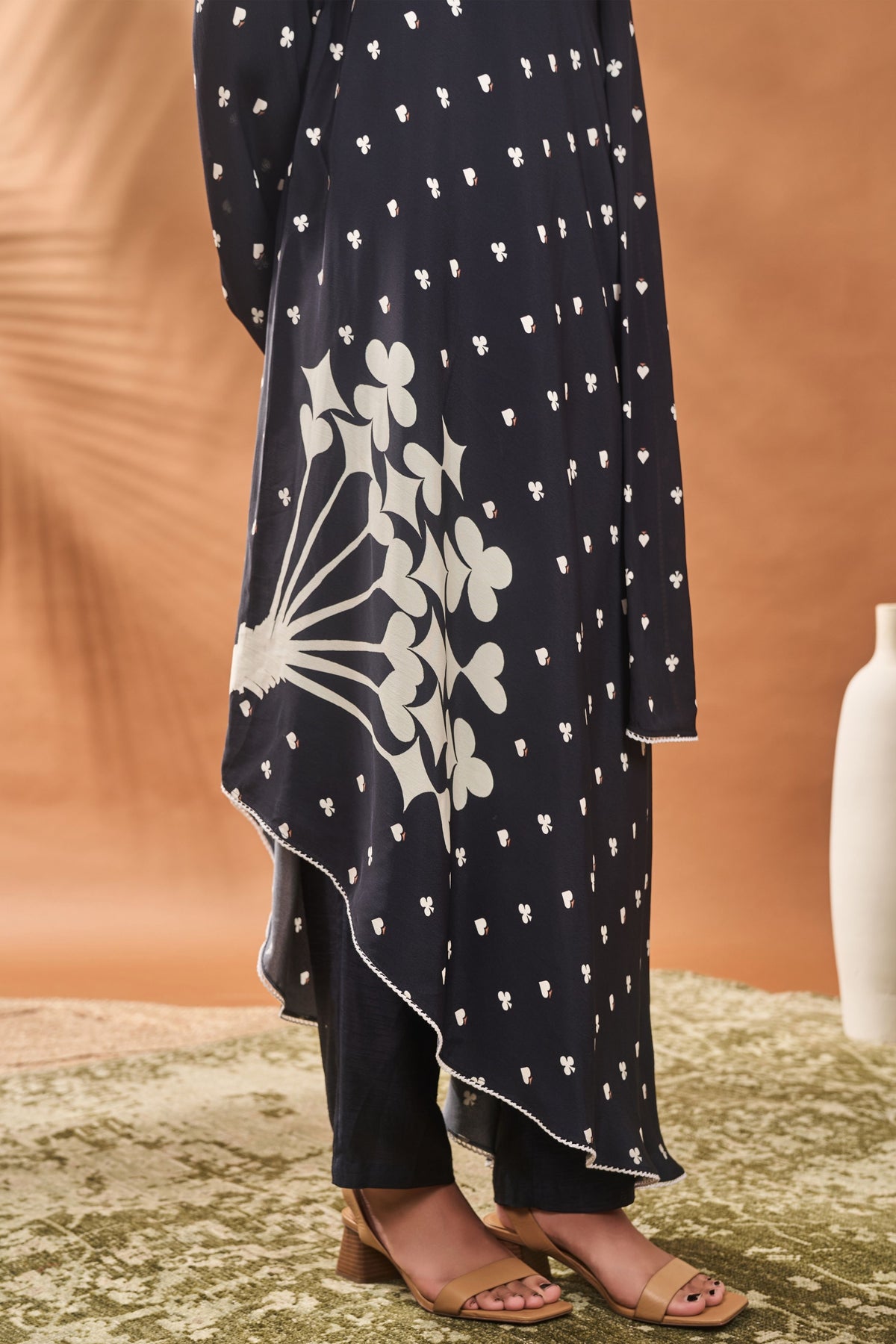 Black One Shoulder Tunic Set