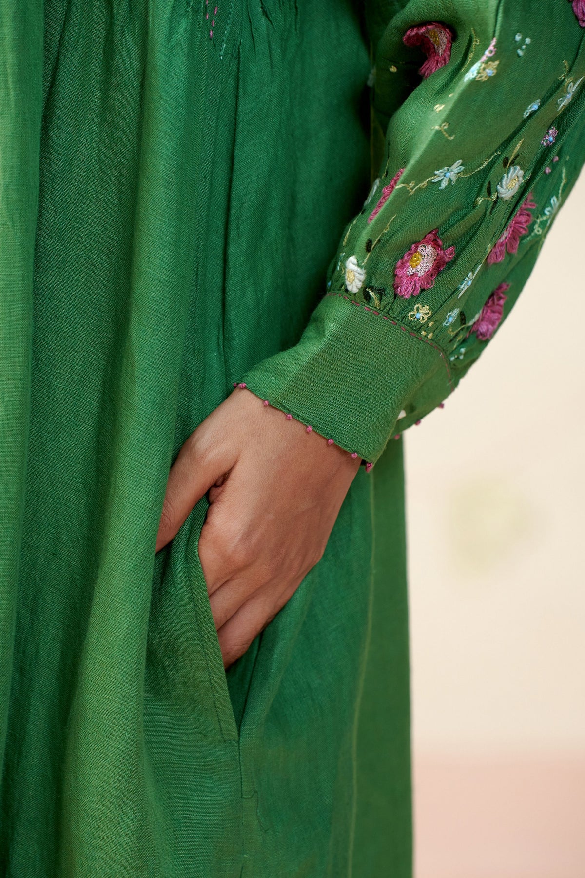 Agatha Green Linen Jacket