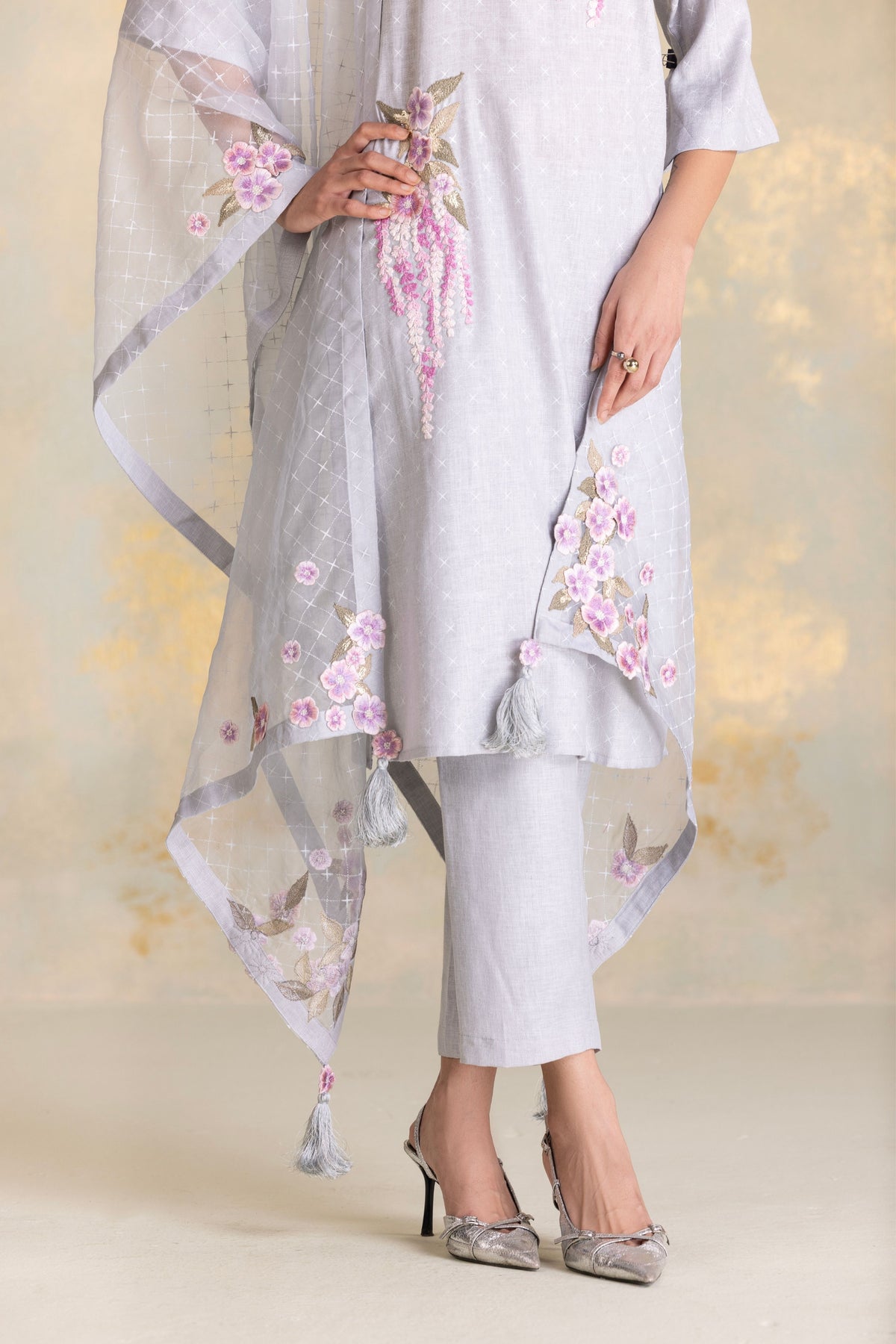 Delfina Smoke Kurta Set
