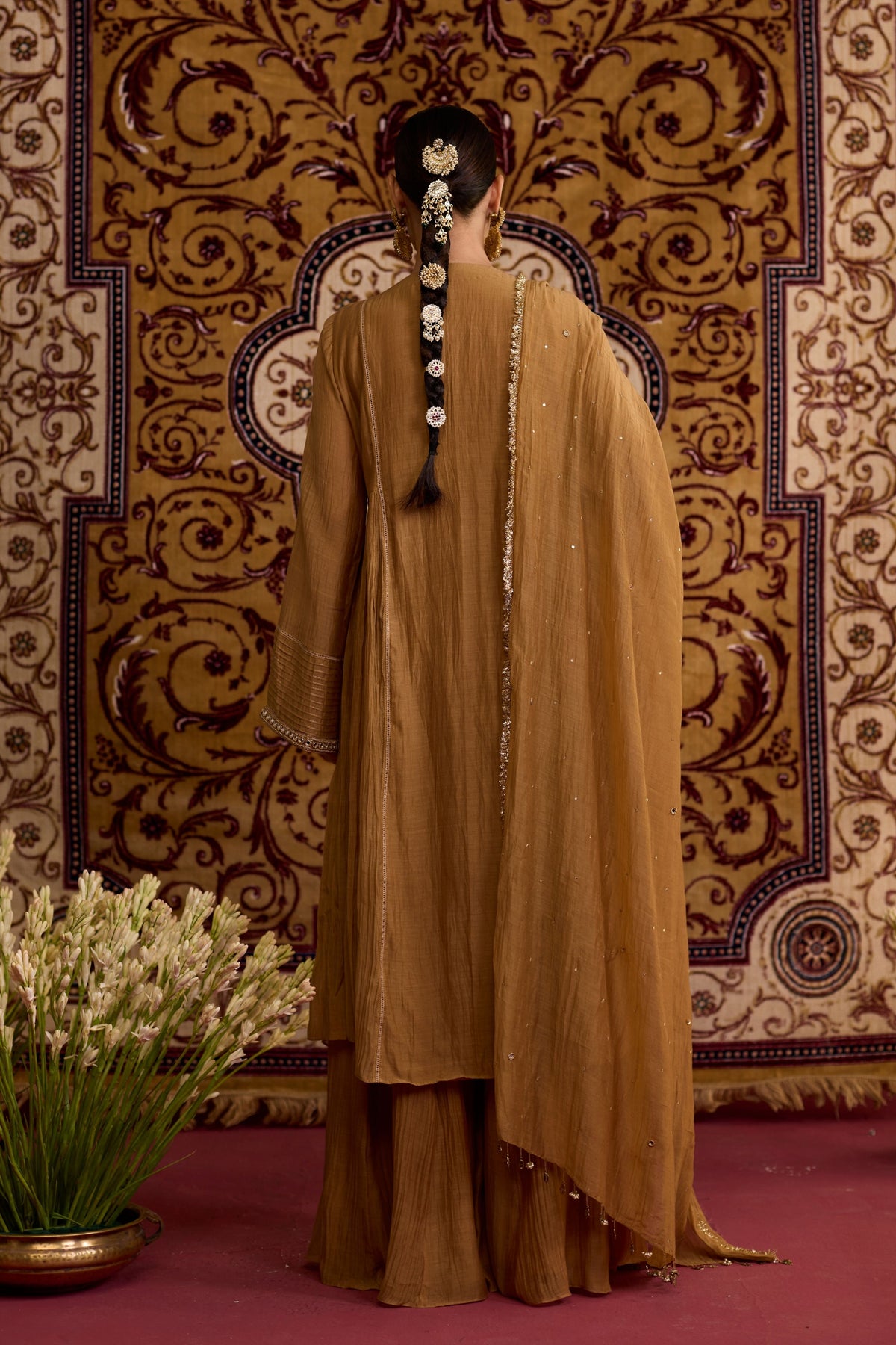 Brown Silk Kurta Set