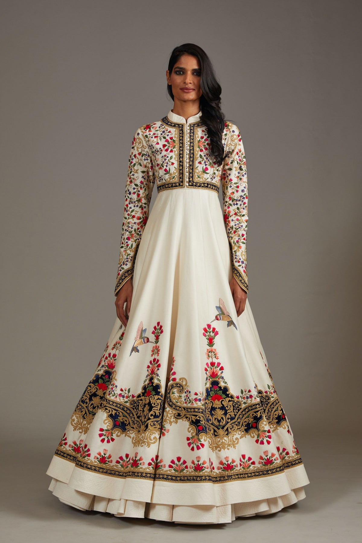 Anarkali Set with Velvet Embroidery