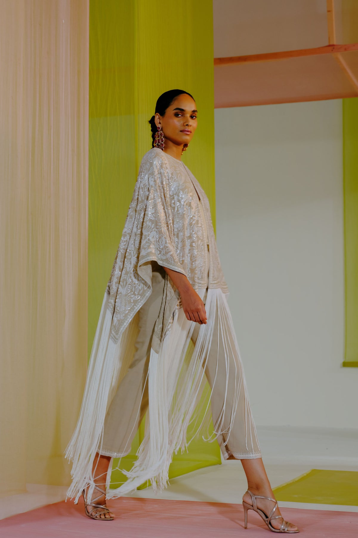 Beige Myra Cape Set