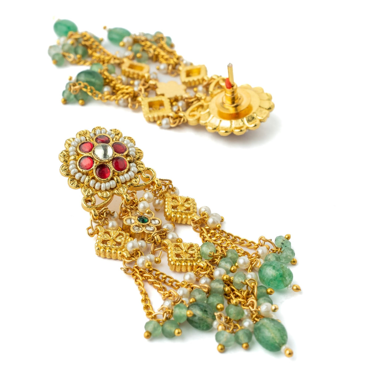 Gold-green Kundan Set