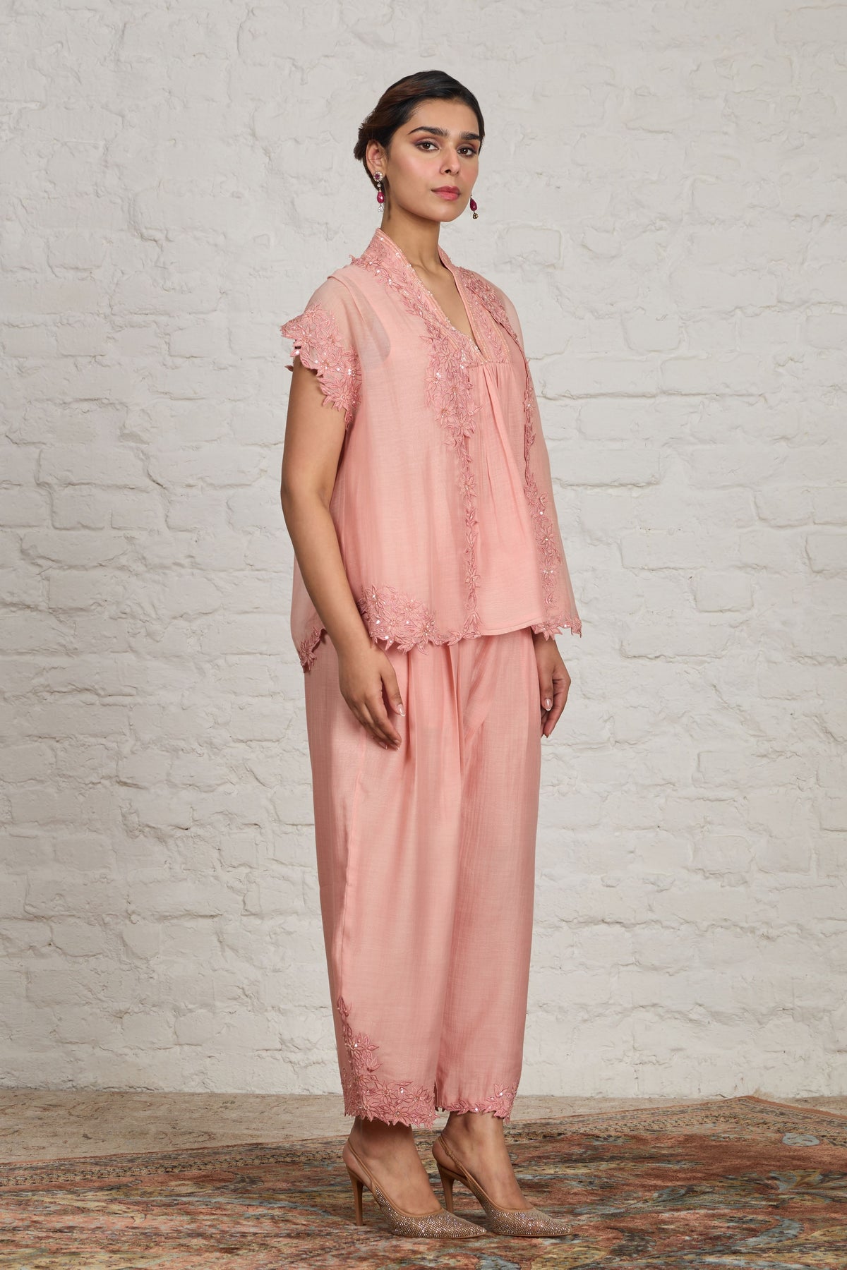 Isabell Peach Pink Jacket Set